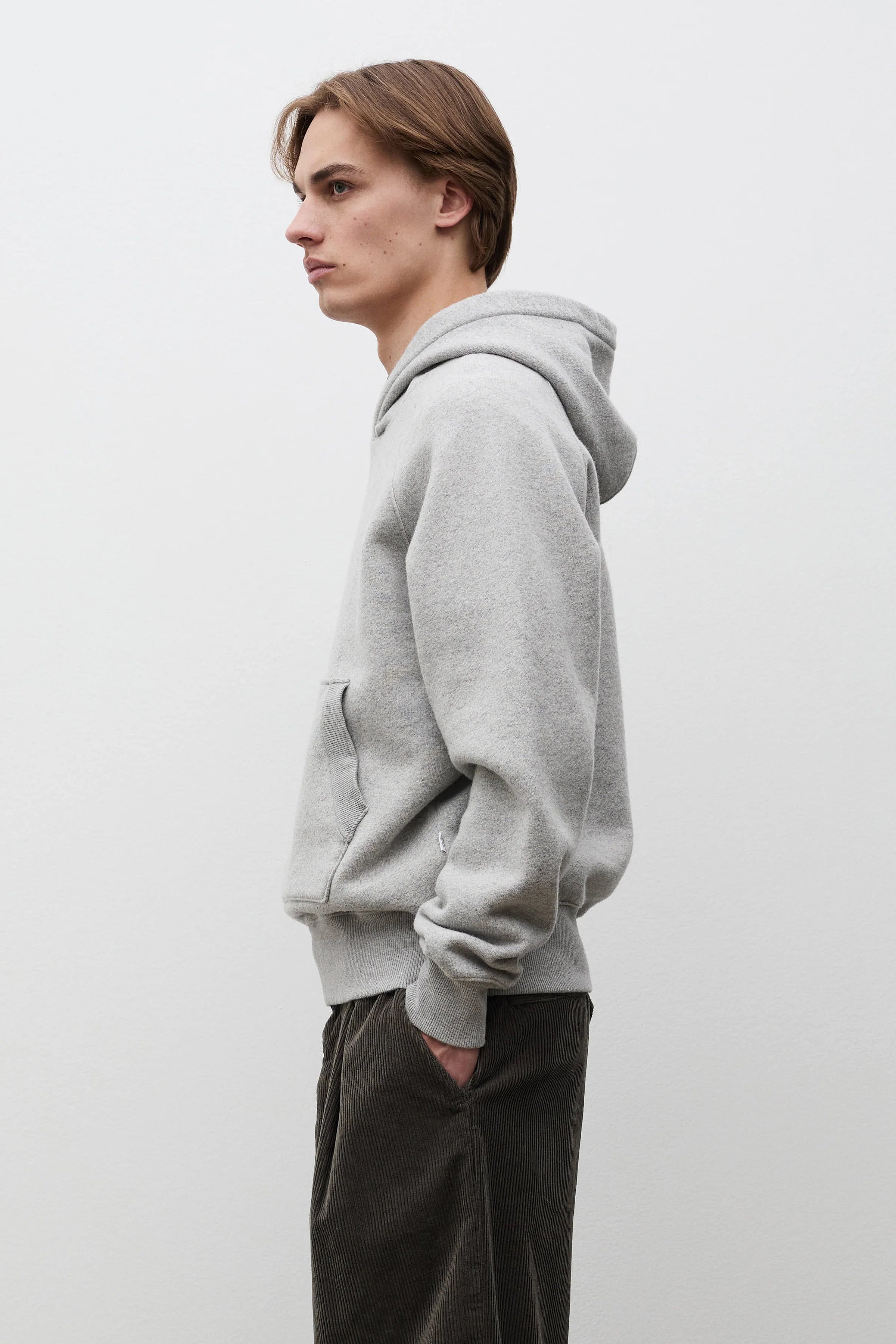 Kerid Relaxed Cotton Wool Hoodie Grey Melange_2