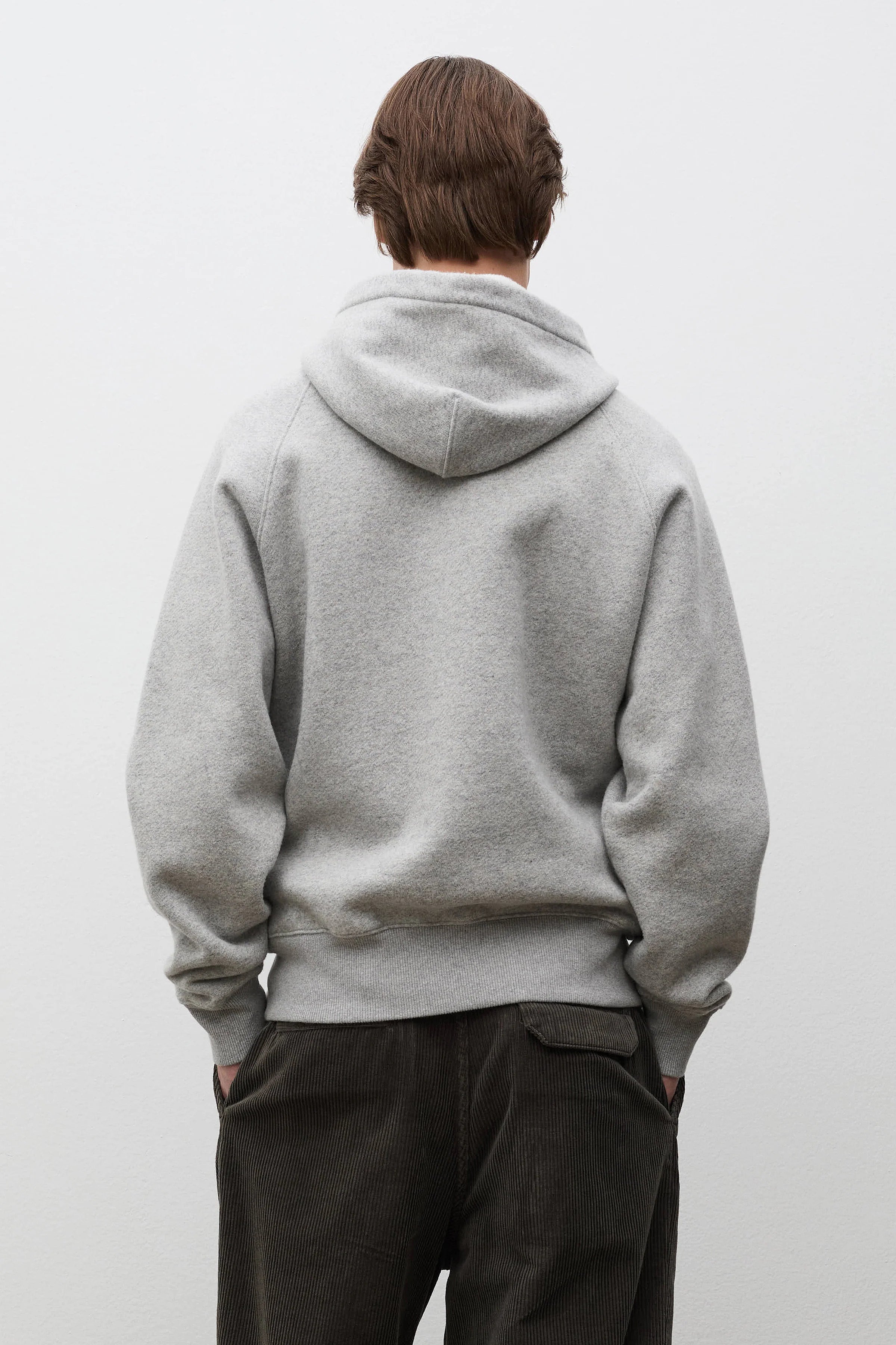 Kerid Relaxed Cotton Wool Hoodie Grey Melange_3