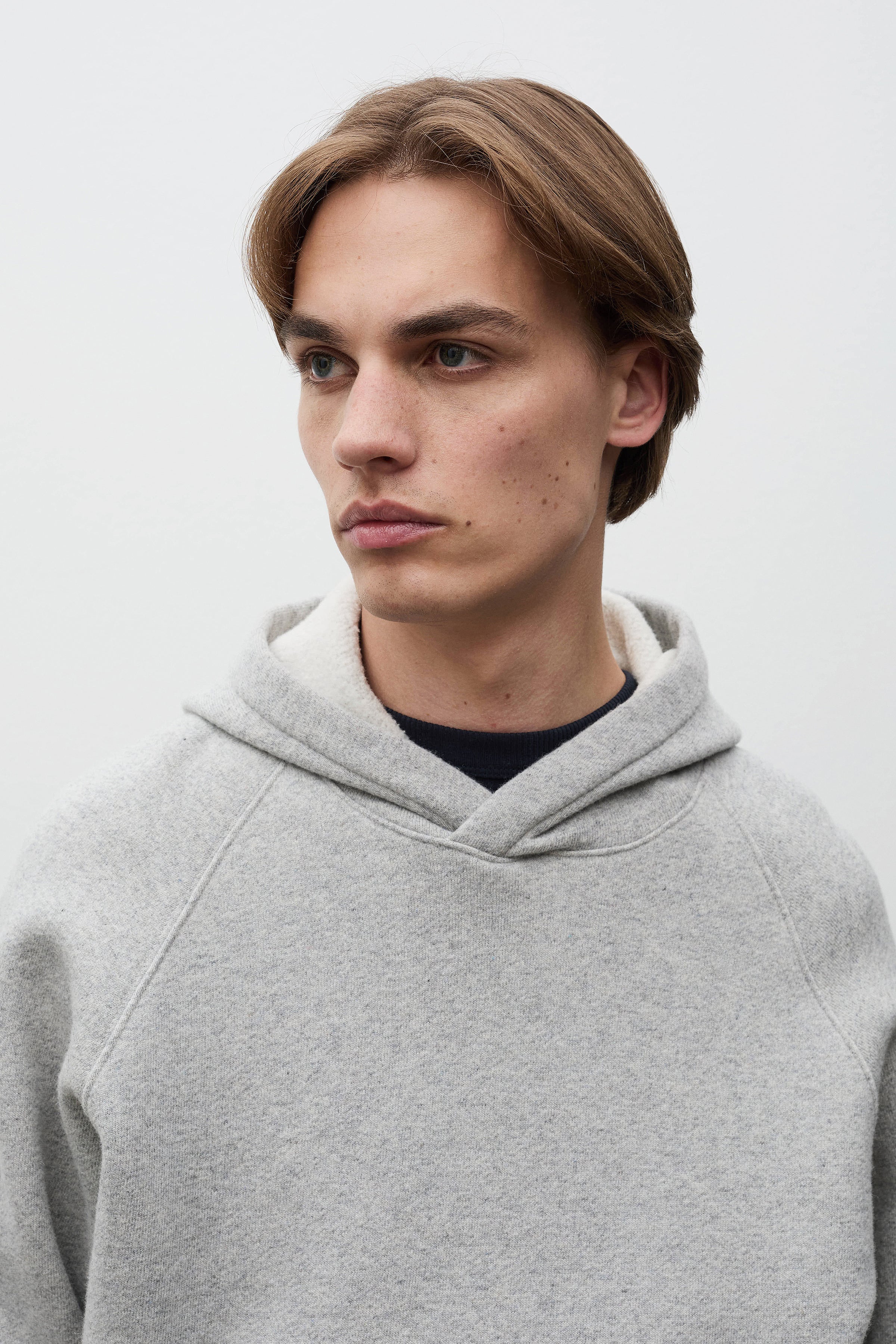Kerid Relaxed Cotton Wool Hoodie Grey Melange_4