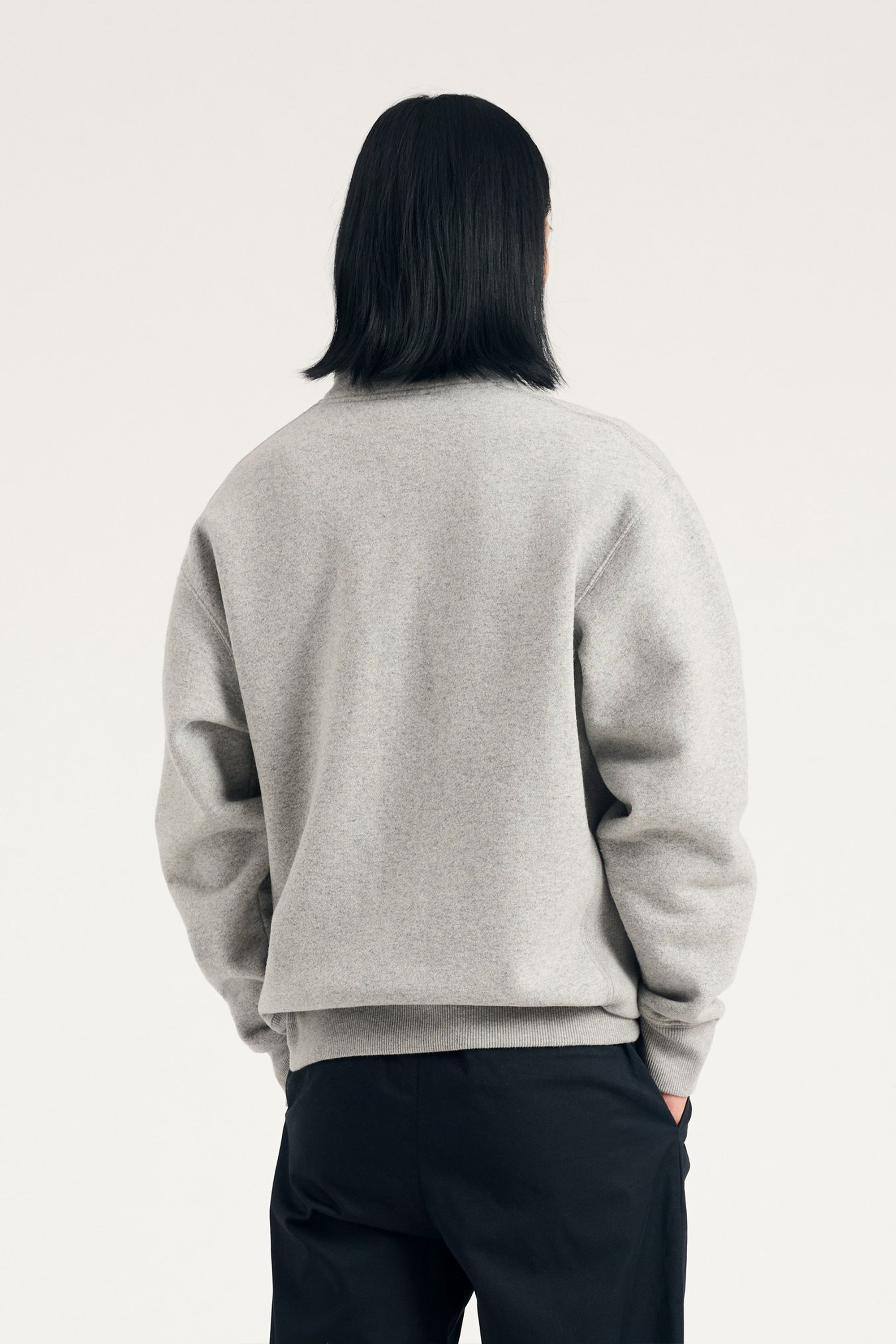 Ketel Cotton Wool Half Zip Sweatshirt Grey Melange