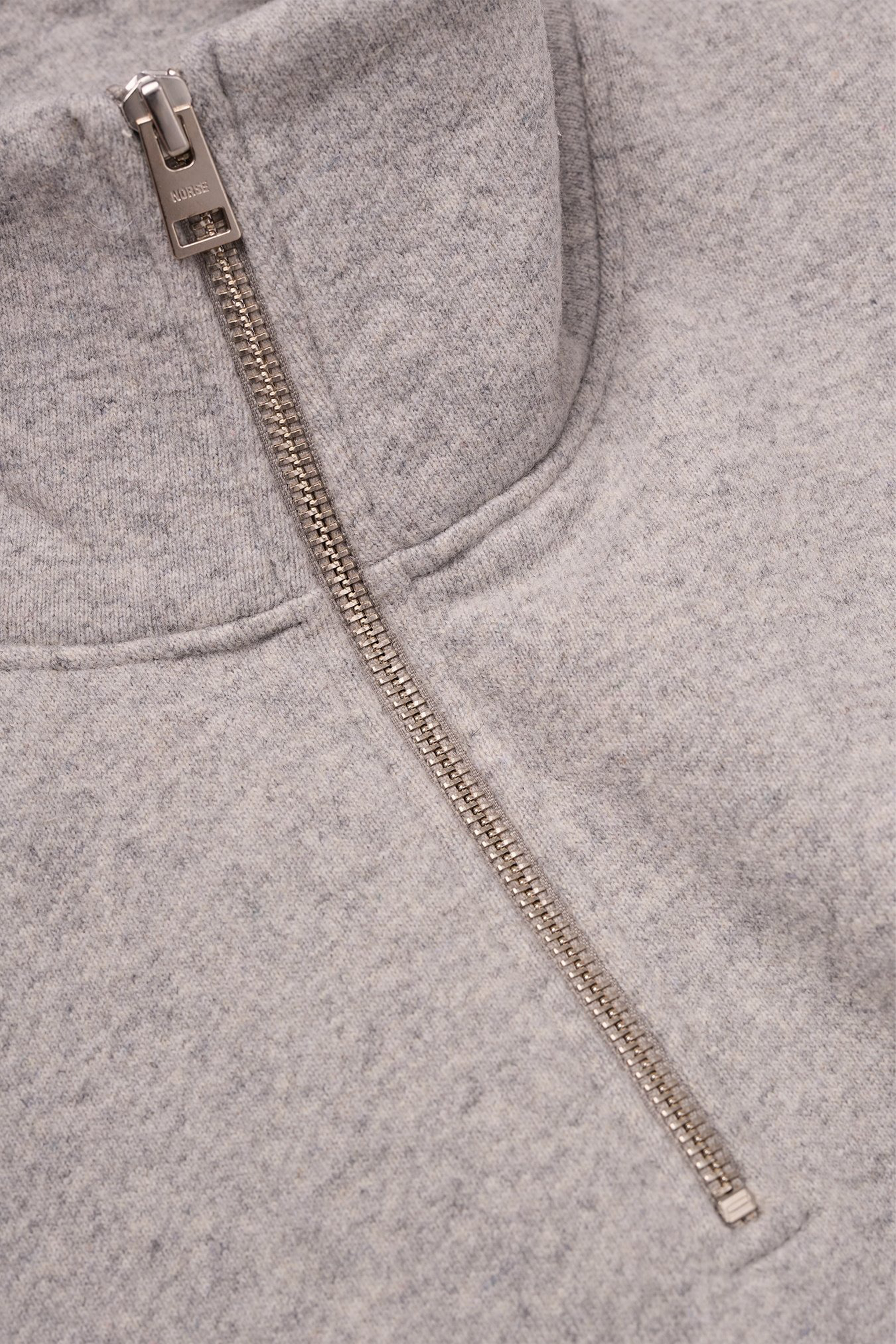 Ketel Cotton Wool Half Zip Sweatshirt Grey Melange_4