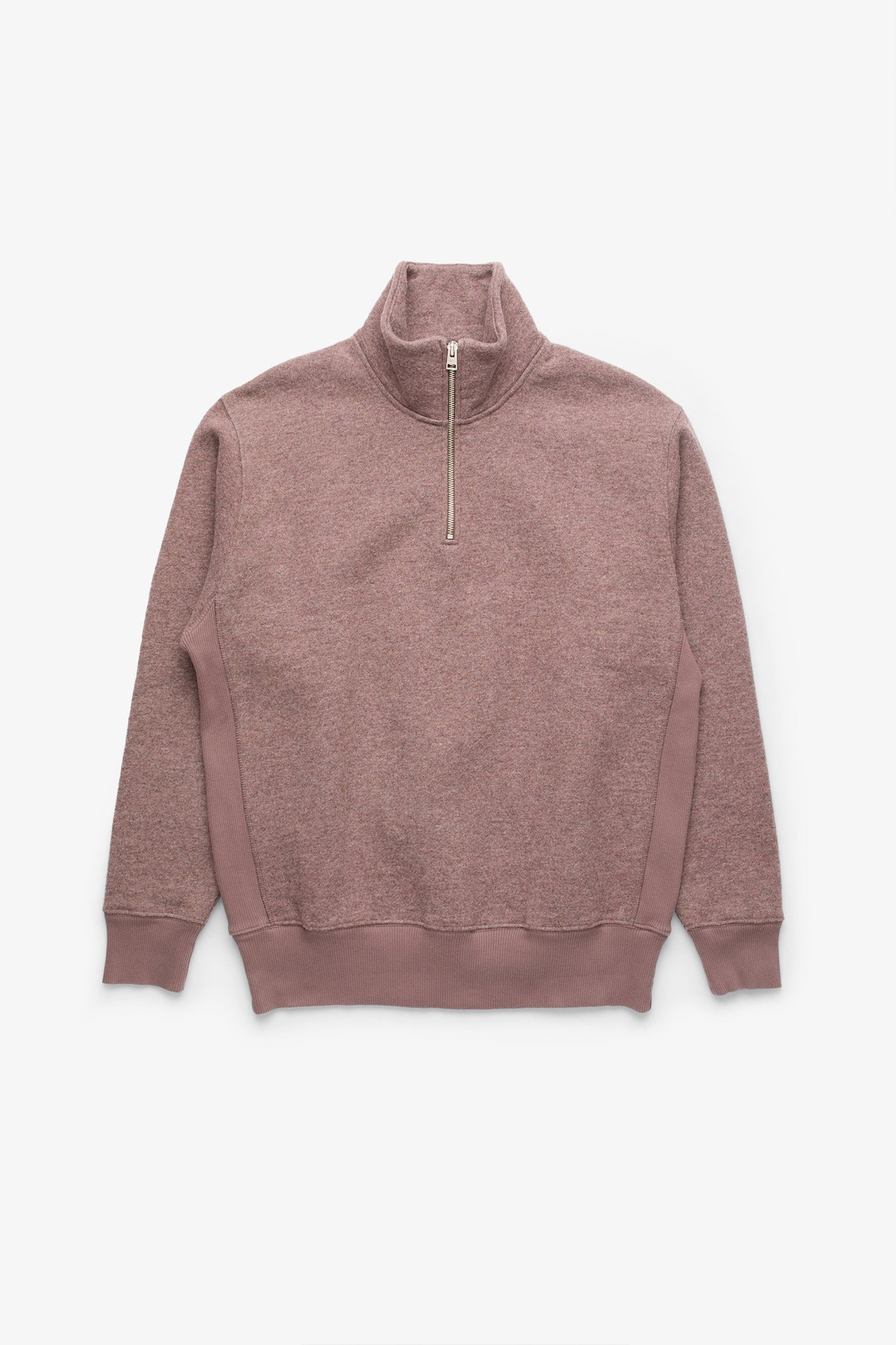 Ketel Cotton Wool Half Zip Sweatshirt Walnut