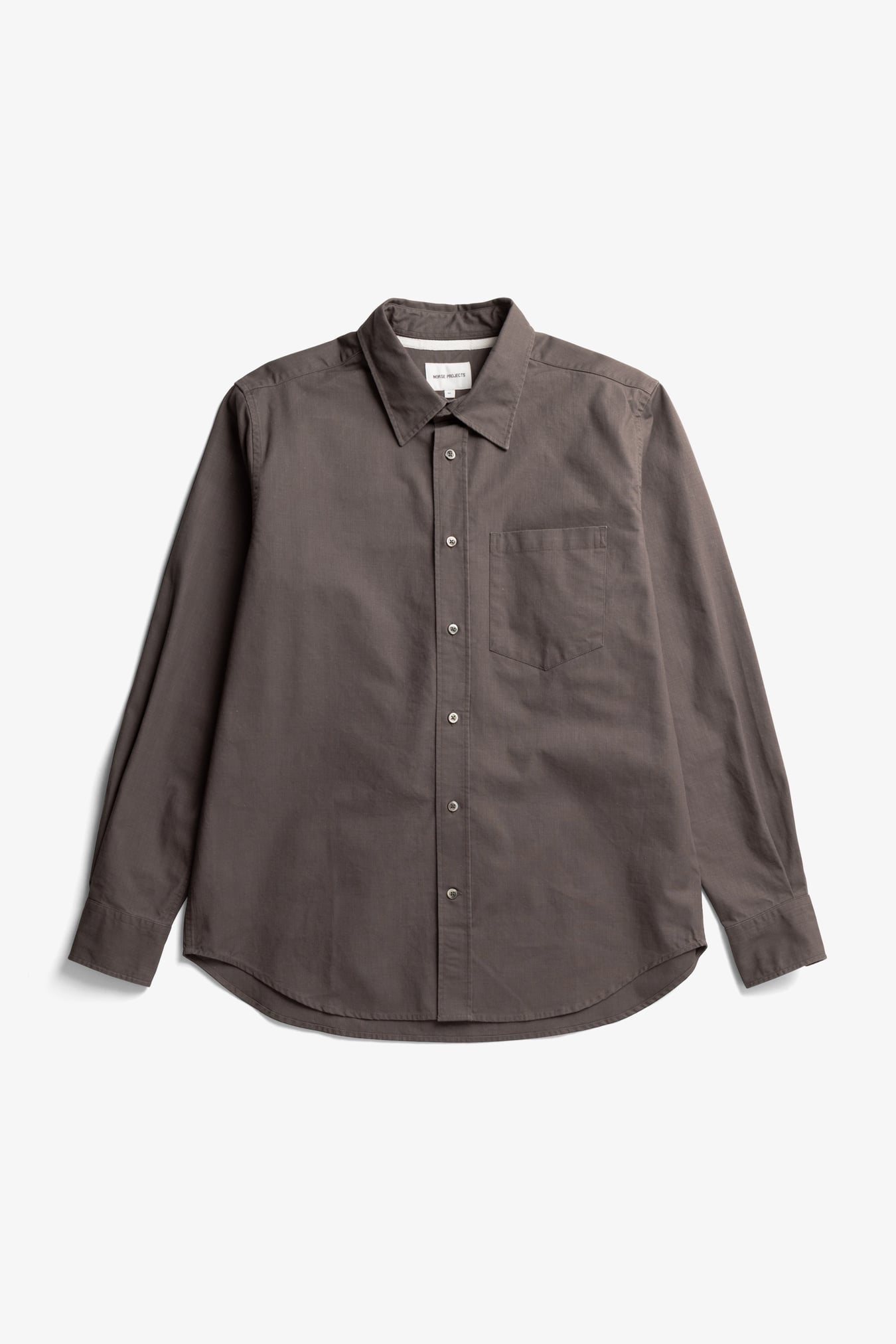Kongshoved Cotton Faded Pigment Dyed Relaxed Shirt Shale_5