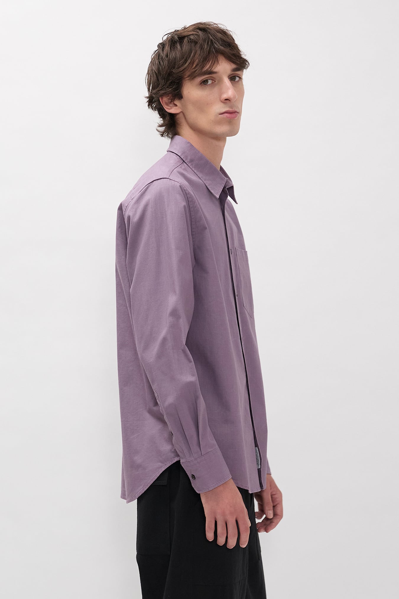 Kongshoved Cotton Faded Pigment Dyed Relaxed Shirt Vintage Violet_5