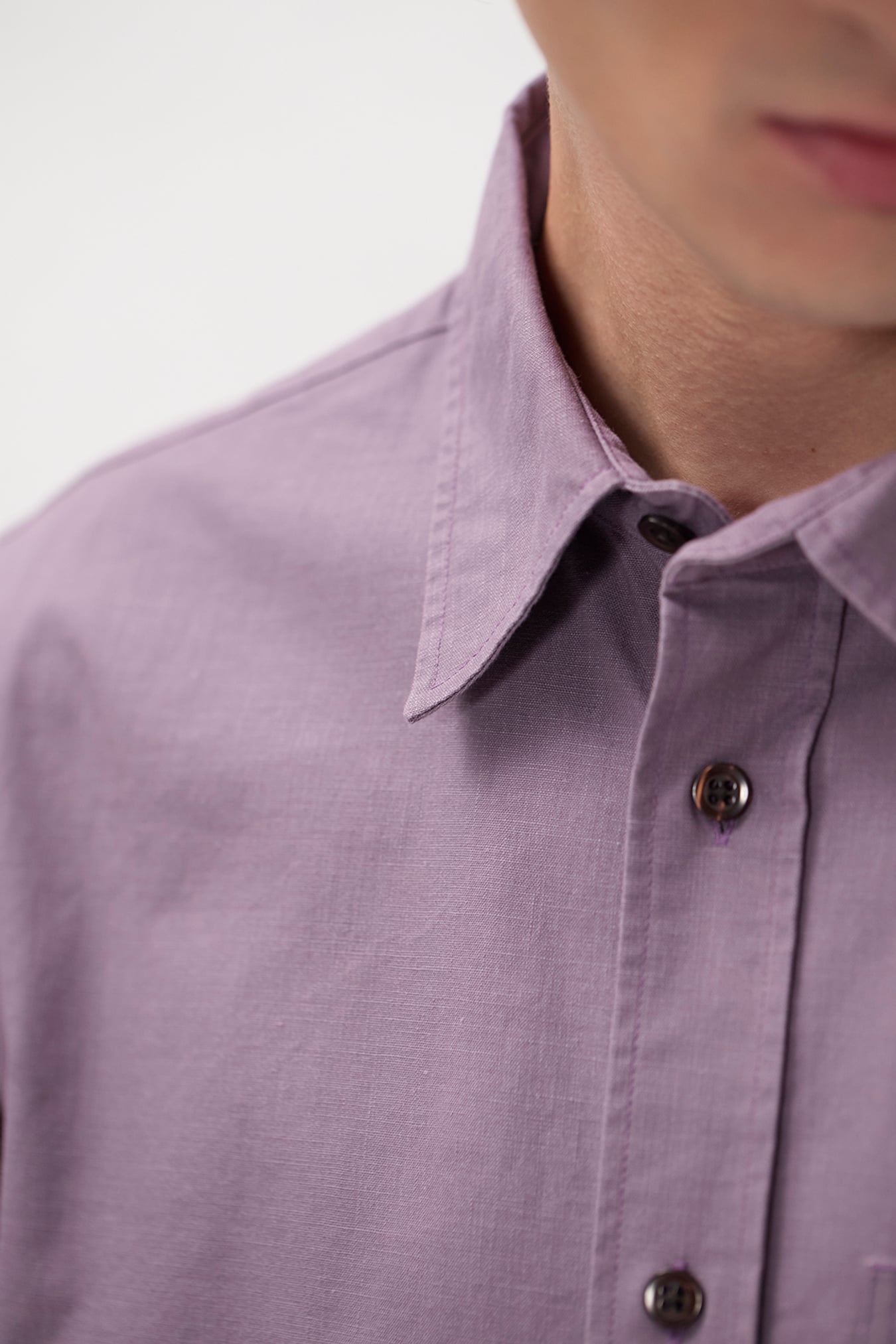 Kongshoved Cotton Faded Pigment Dyed Relaxed Shirt Vintage Violet_7