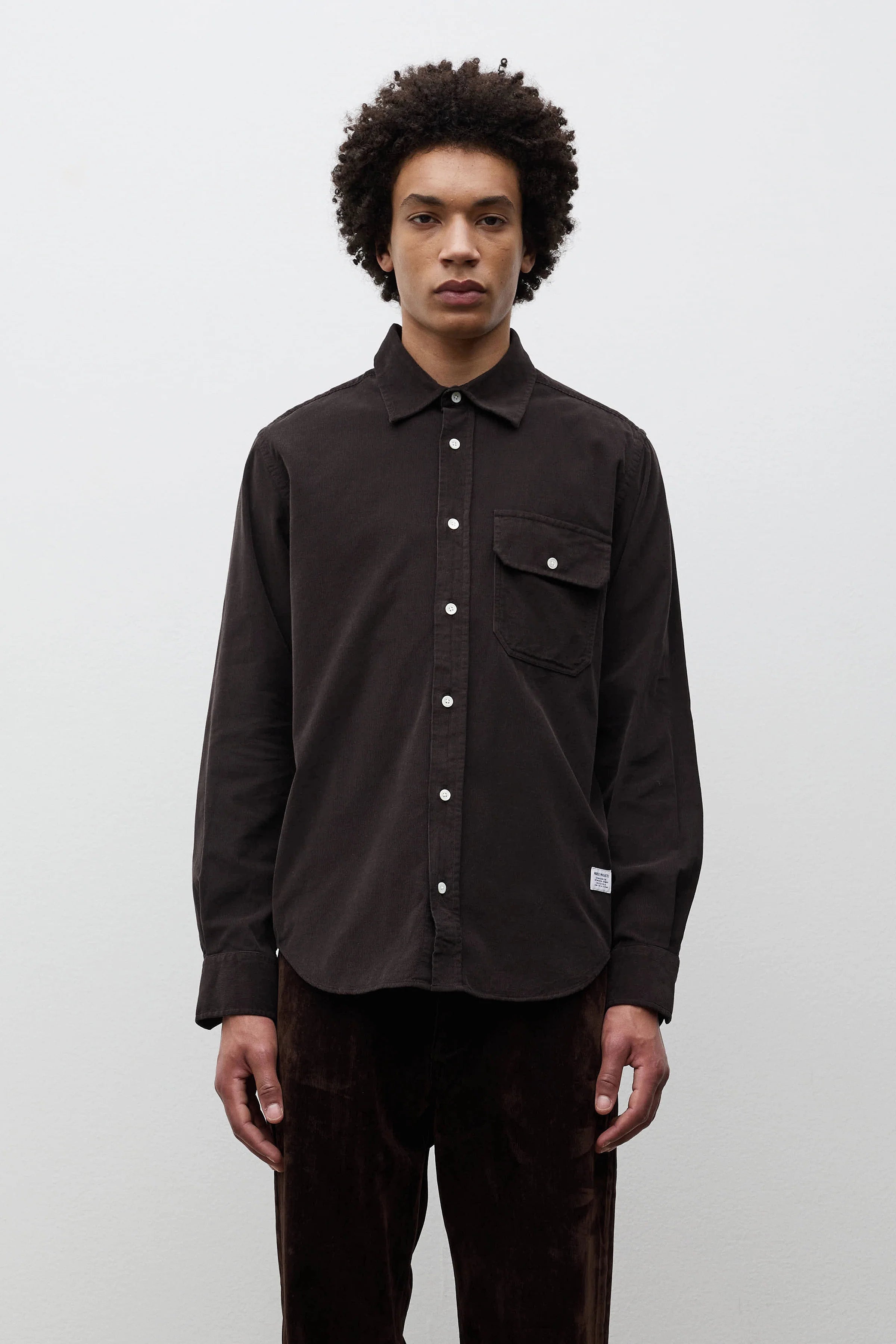 Kongshoved Relaxed Micro Cord Shirt Espresso