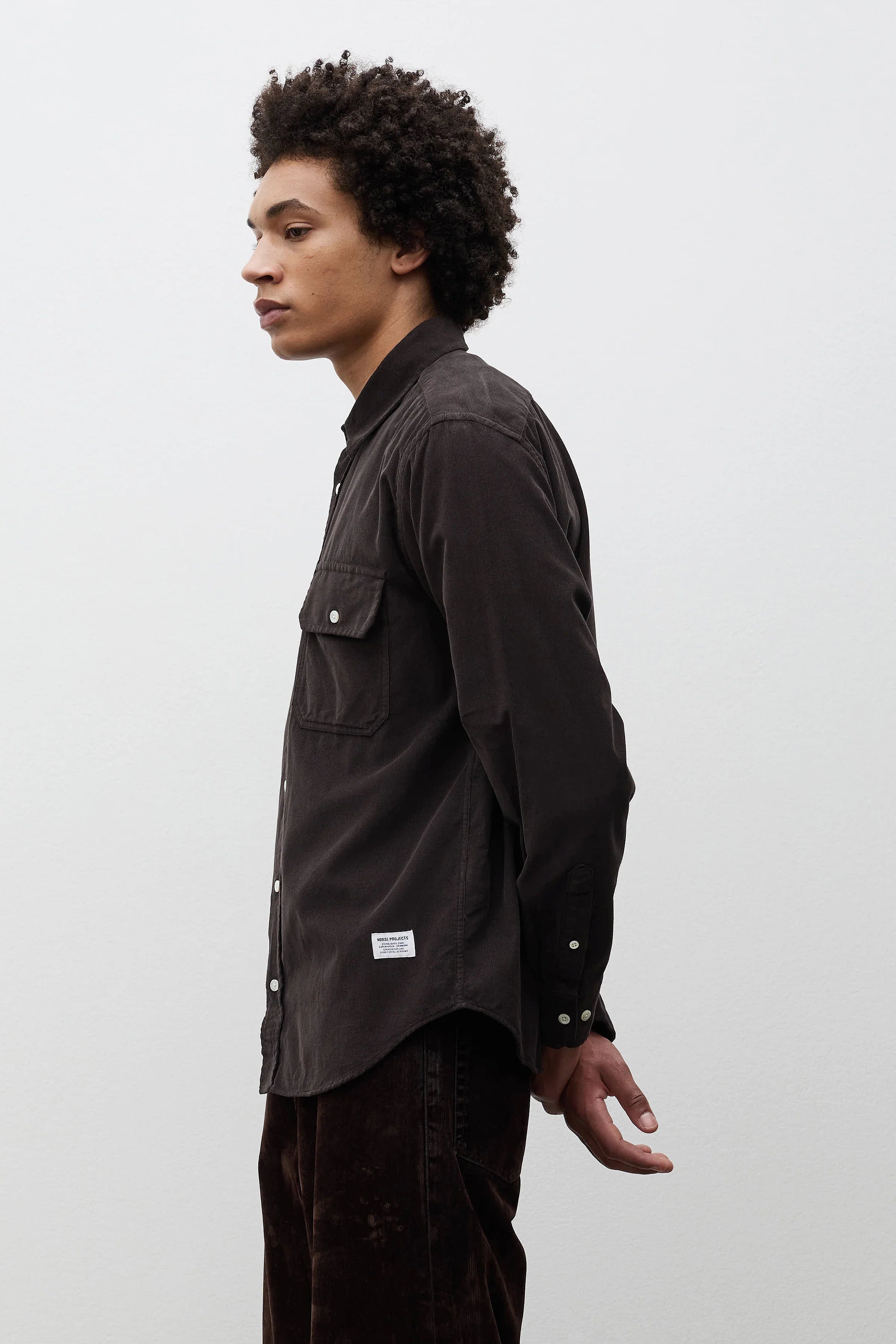 Kongshoved Relaxed Micro Cord Shirt Espresso_2
