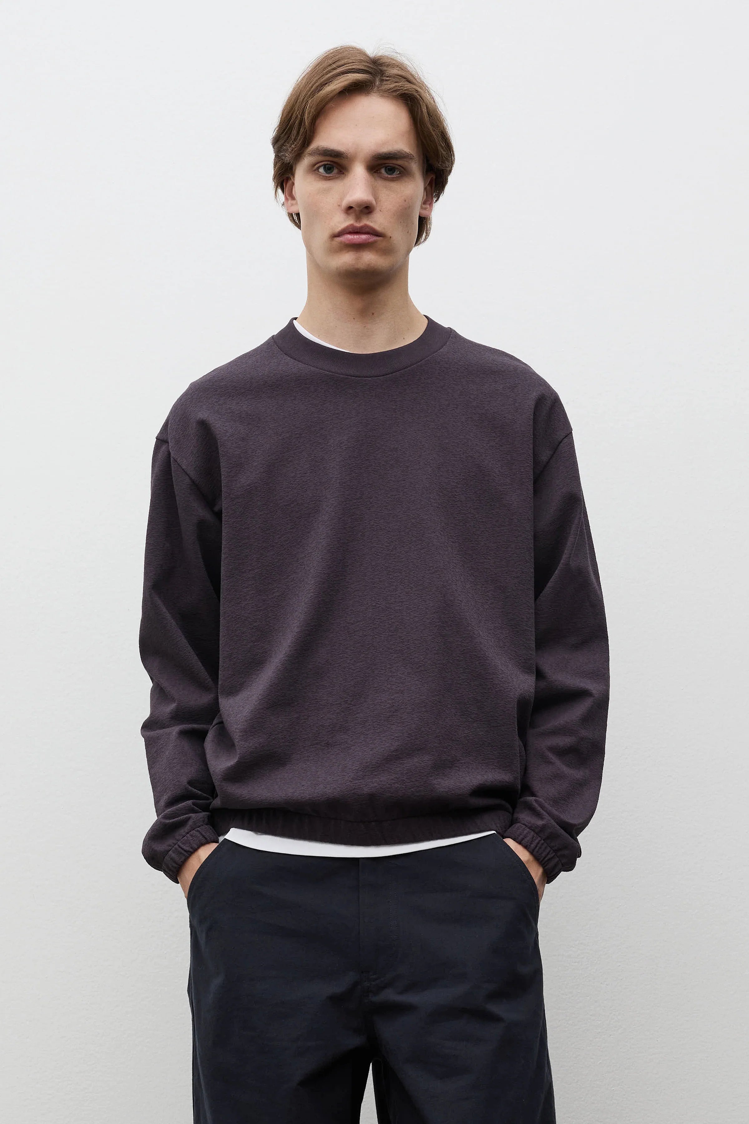 Kulhuse Relaxed Light Pile Jersey Sweatshirt Darkest Purple