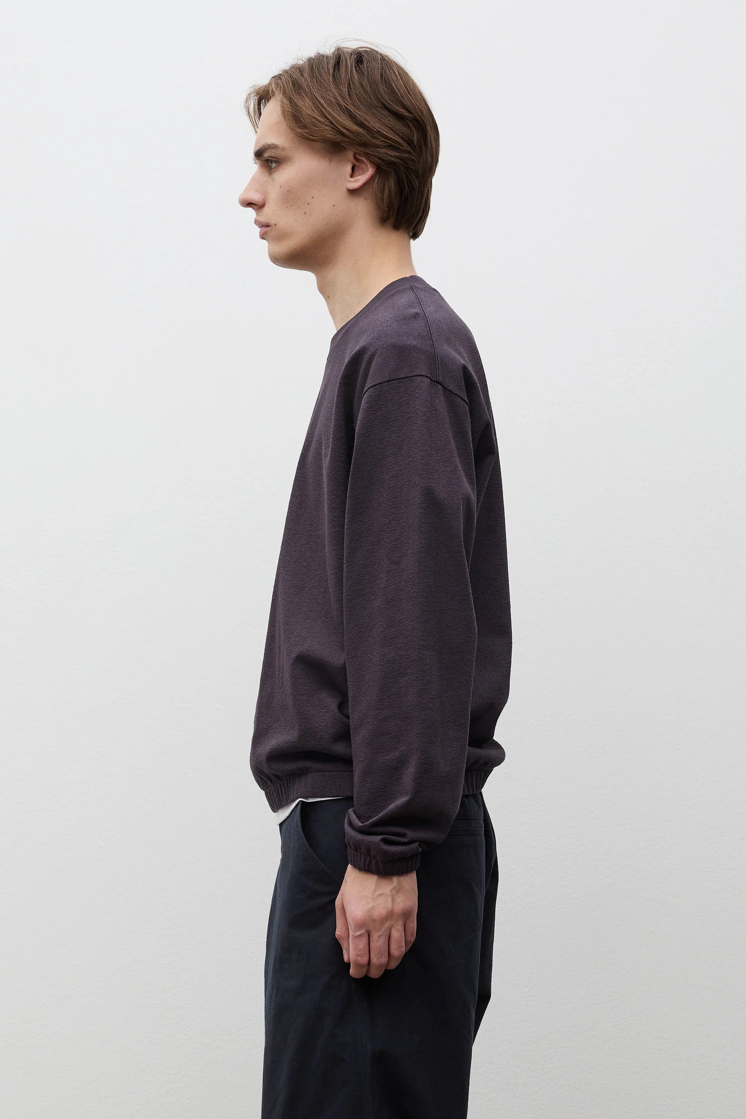 Kulhuse Relaxed Light Pile Jersey Sweatshirt Darkest Purple_2