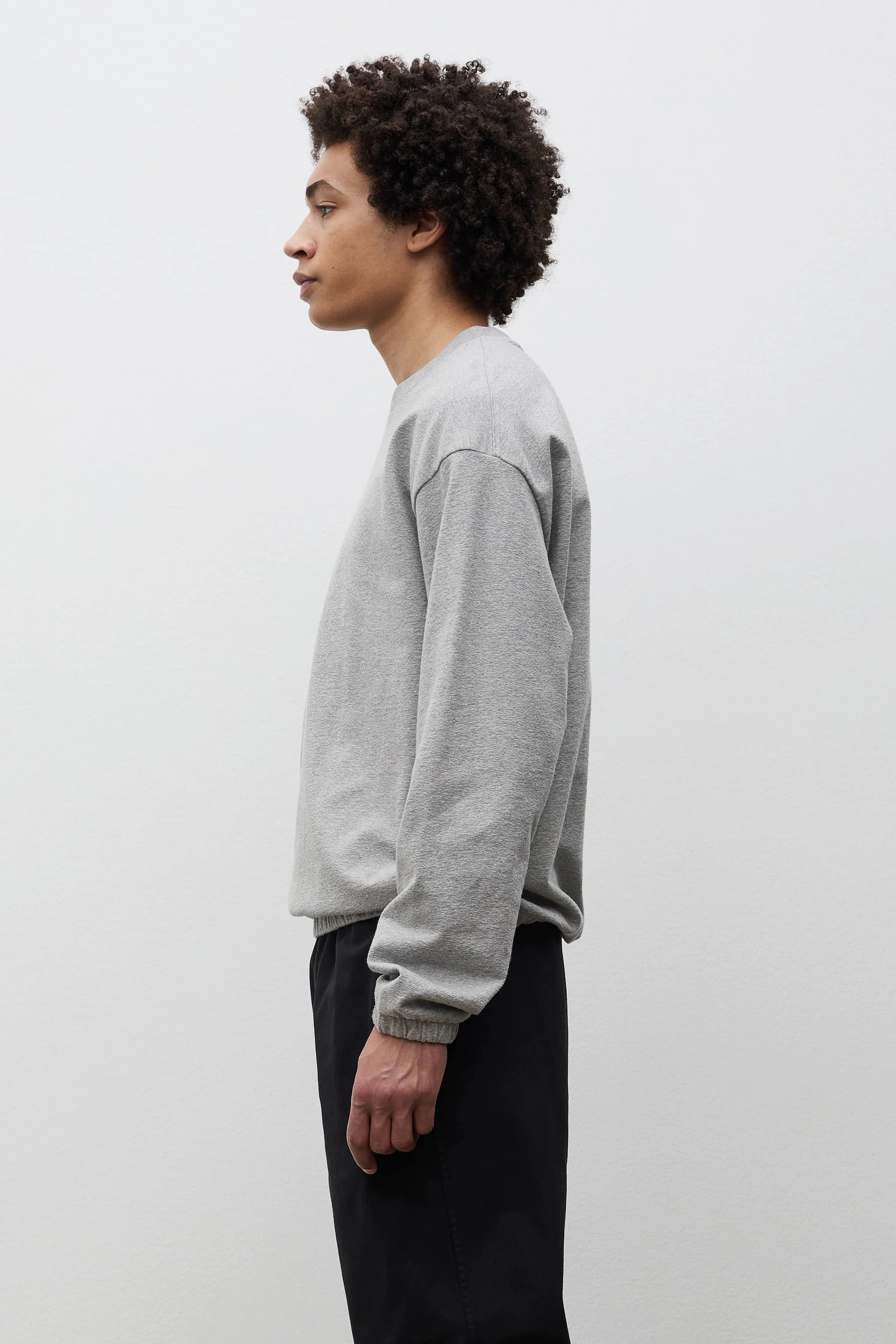 Kulhuse Relaxed Light Pile Jersey Sweatshirt Grey Melange_2