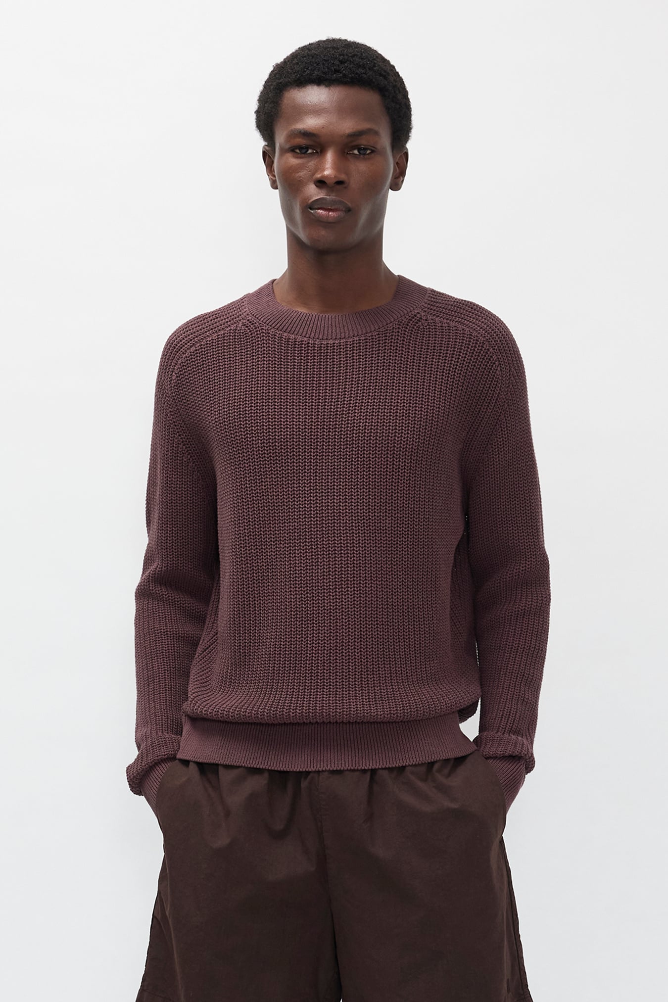Limfjorden Cotton Paper Saddle Fishermen Sweater Shale
