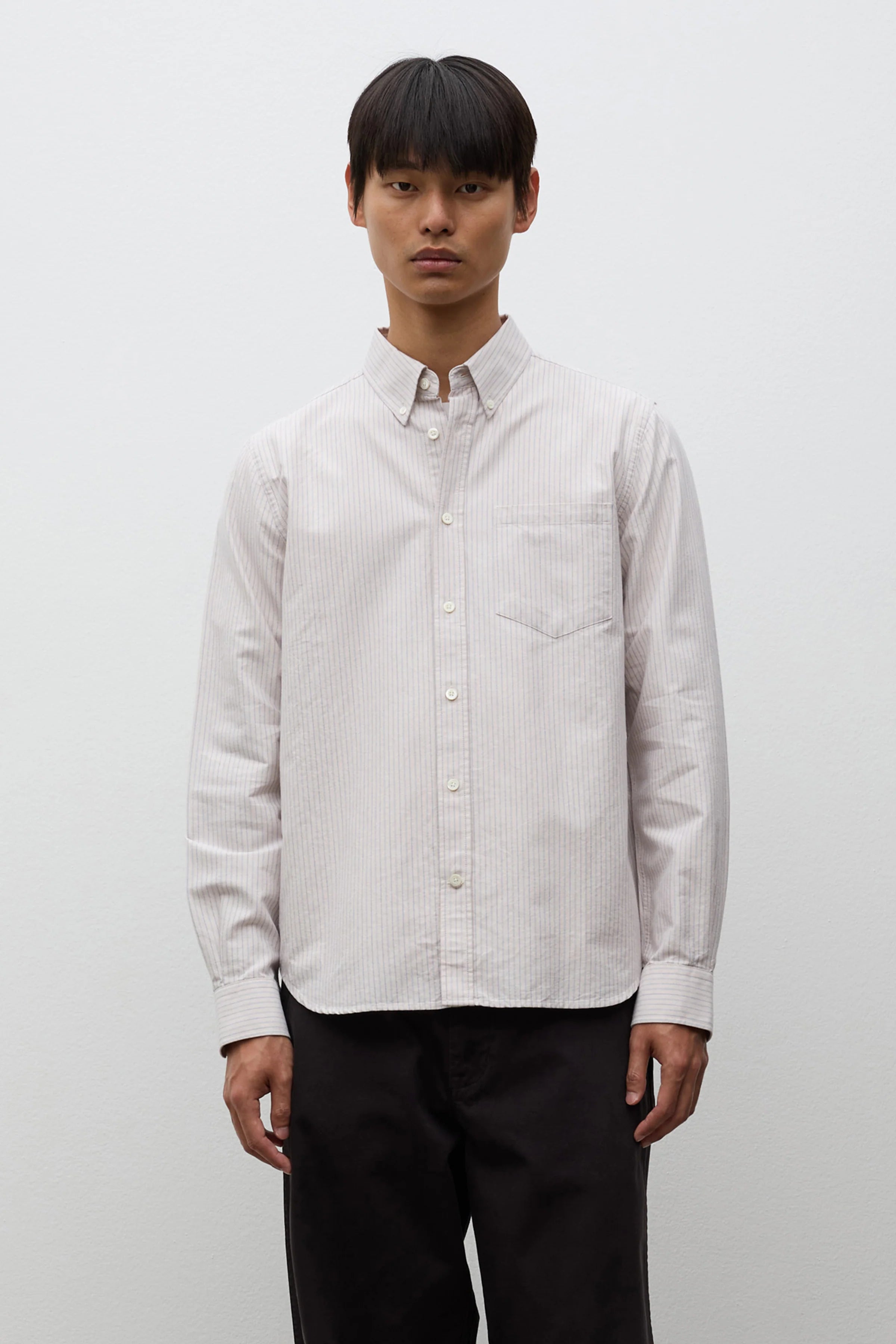 Lyngkrog Regular Oxford BD Shirt Blue stripe_1