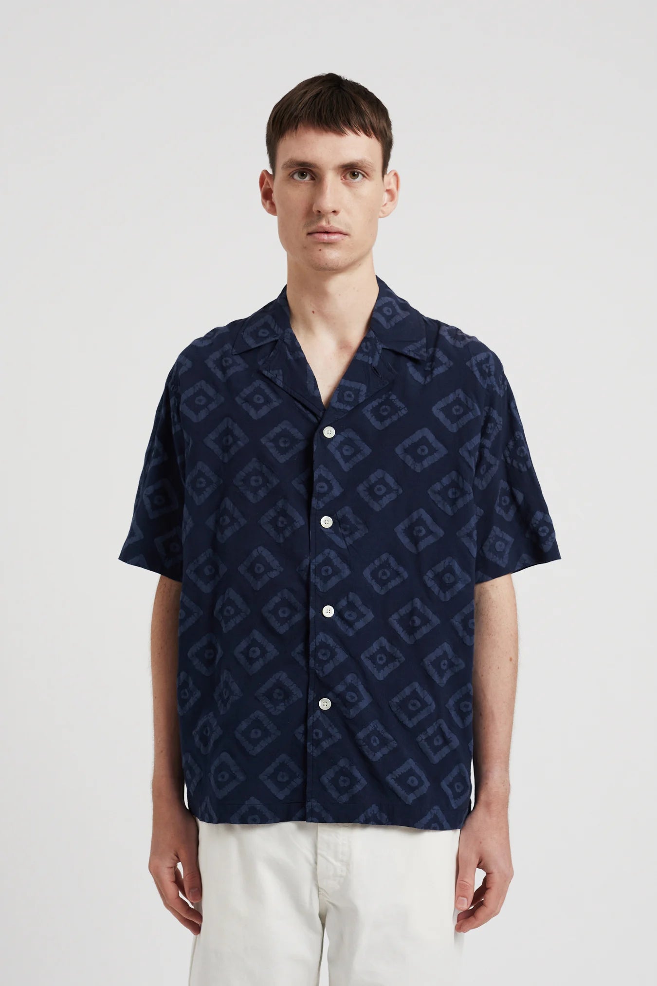 Mads Batik SS Shirt Dark Navy_1