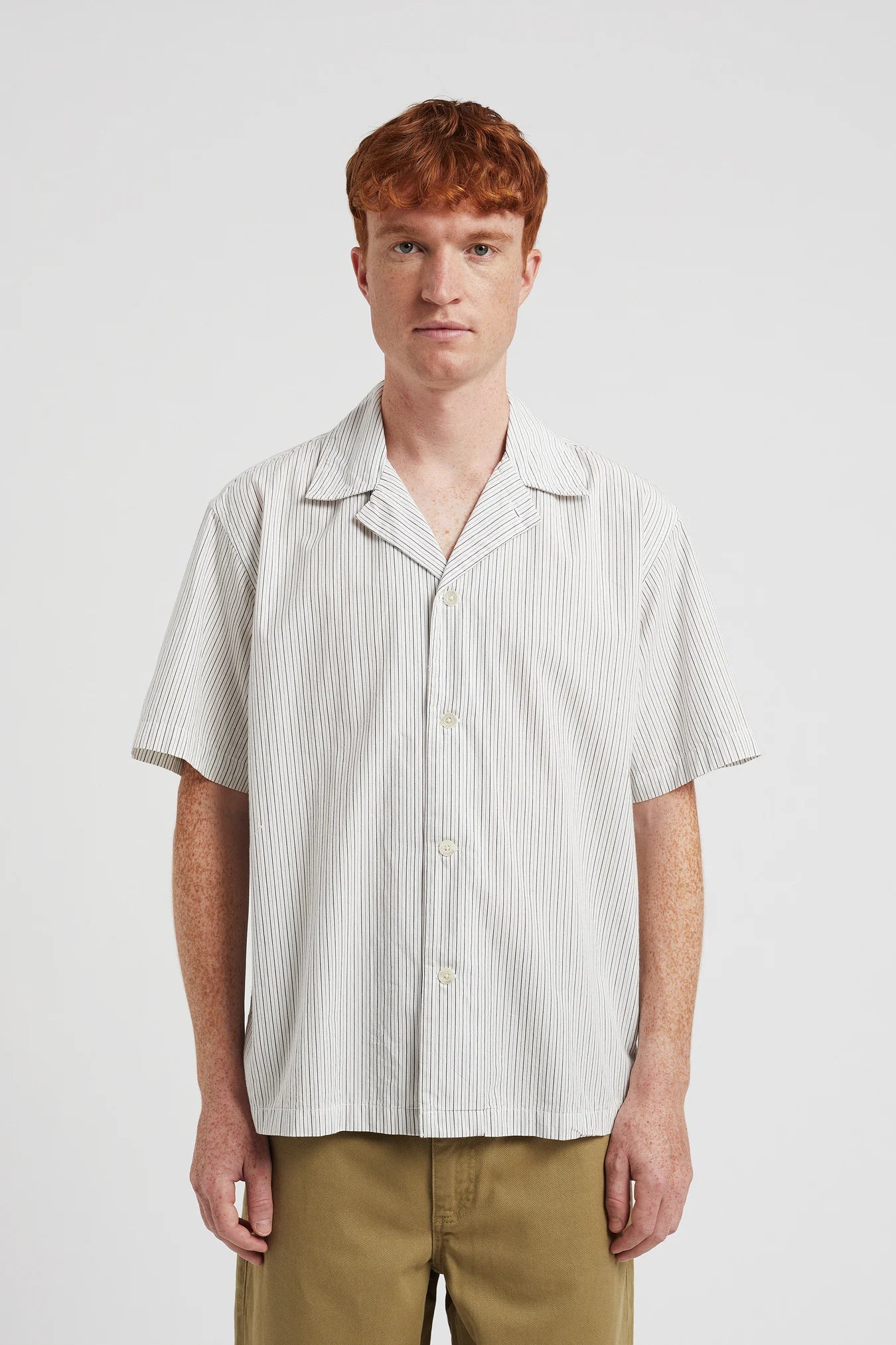 SPORTIVO [Mads poplin stripe ss shirt ecru]