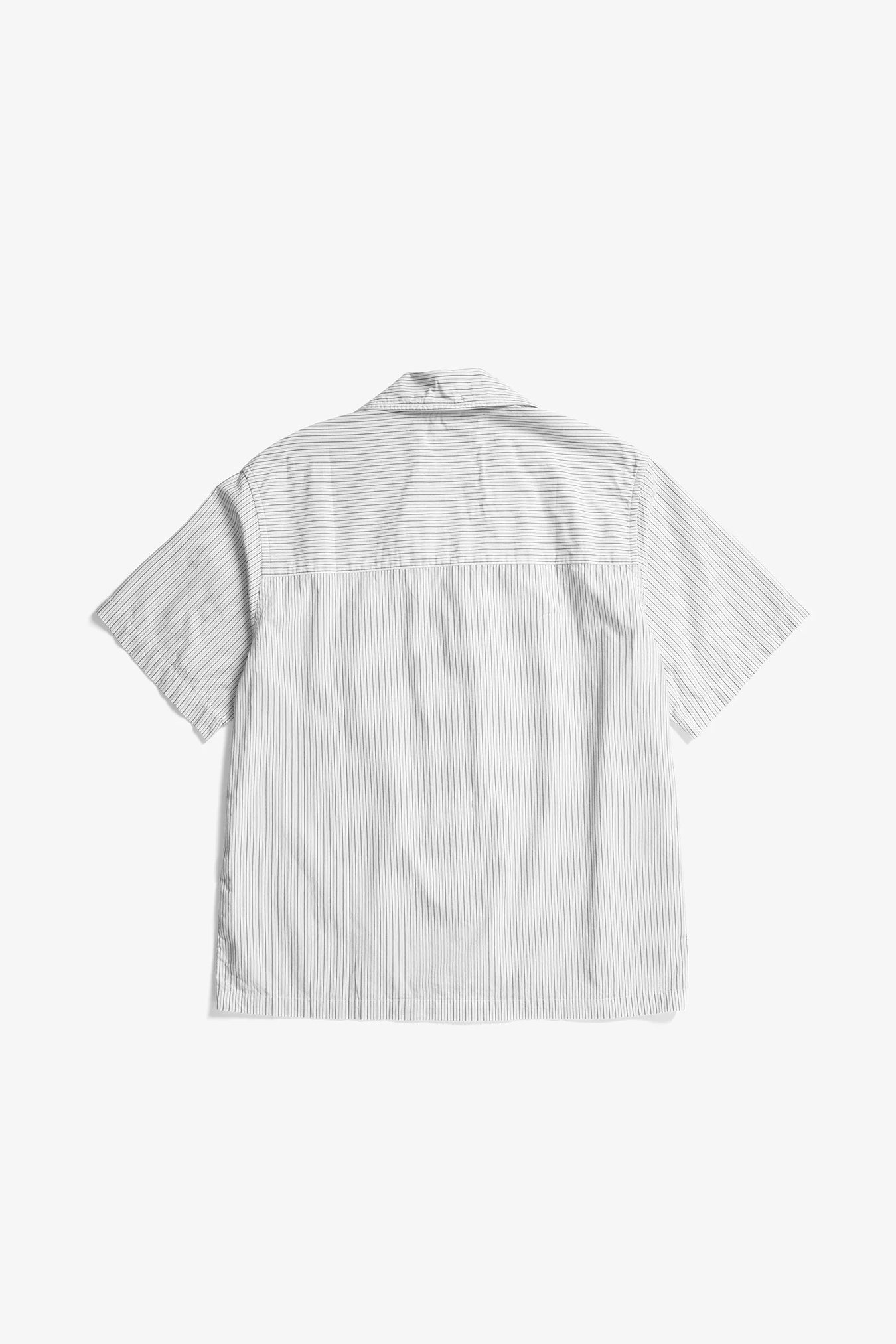 Mads Poplin Stripe SS Shirt Ecru_7