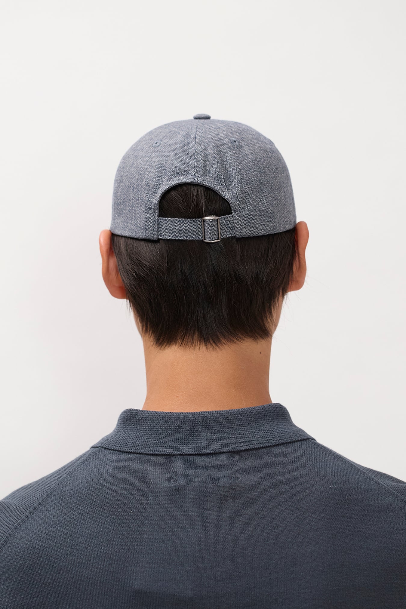 Mini Herringbone Twill 6-Panel Cap Dark Navy_4