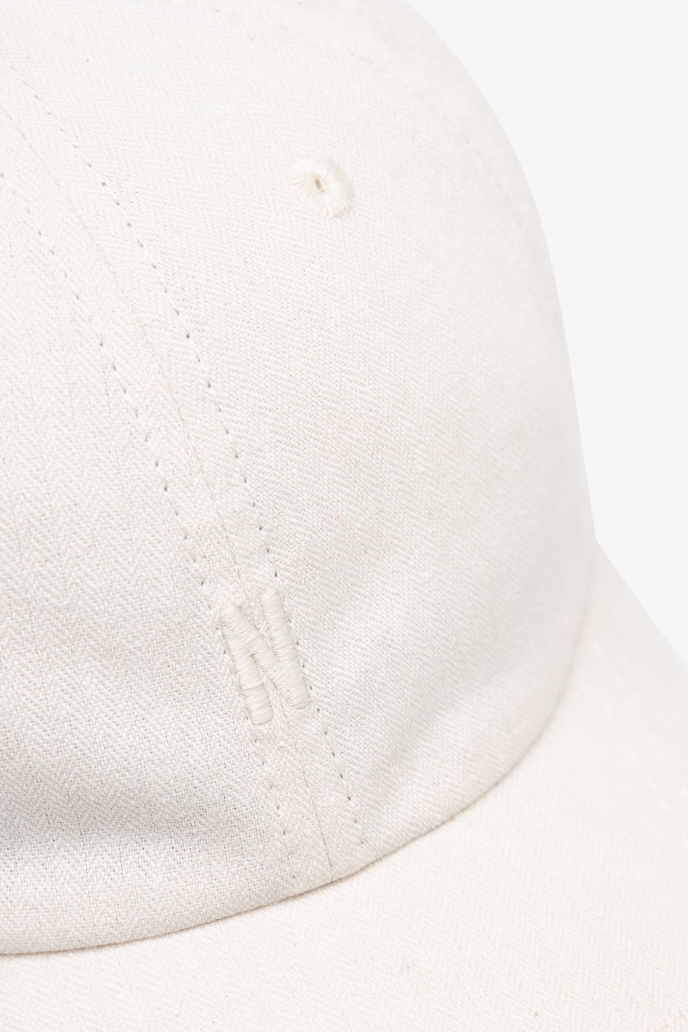 Mini Herringbone Twill 6-Panel Cap Natural Ecru