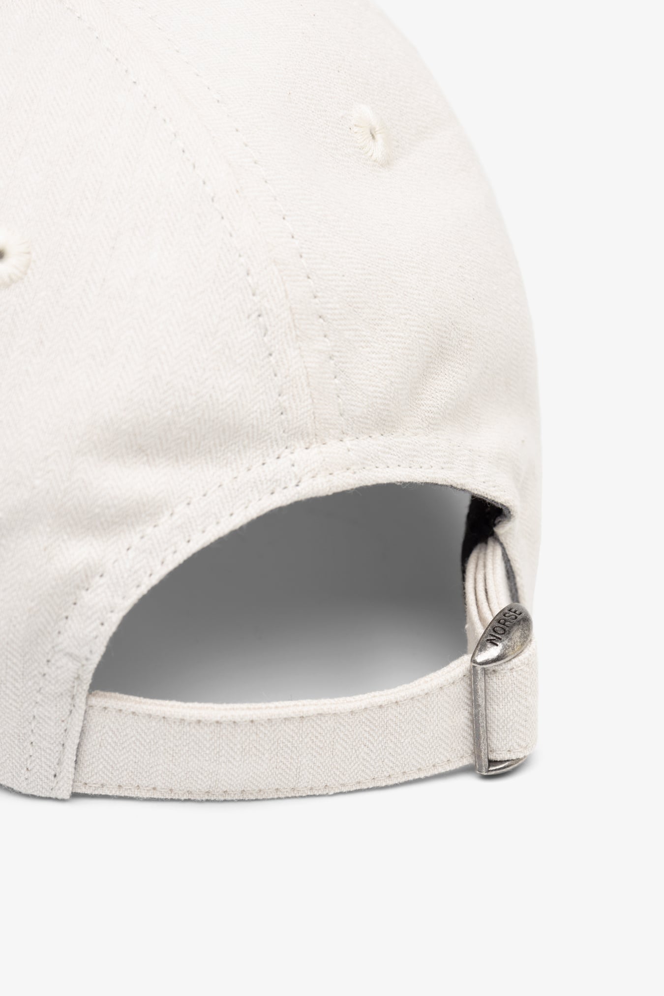 Mini Herringbone Twill 6-Panel Cap Natural Ecru