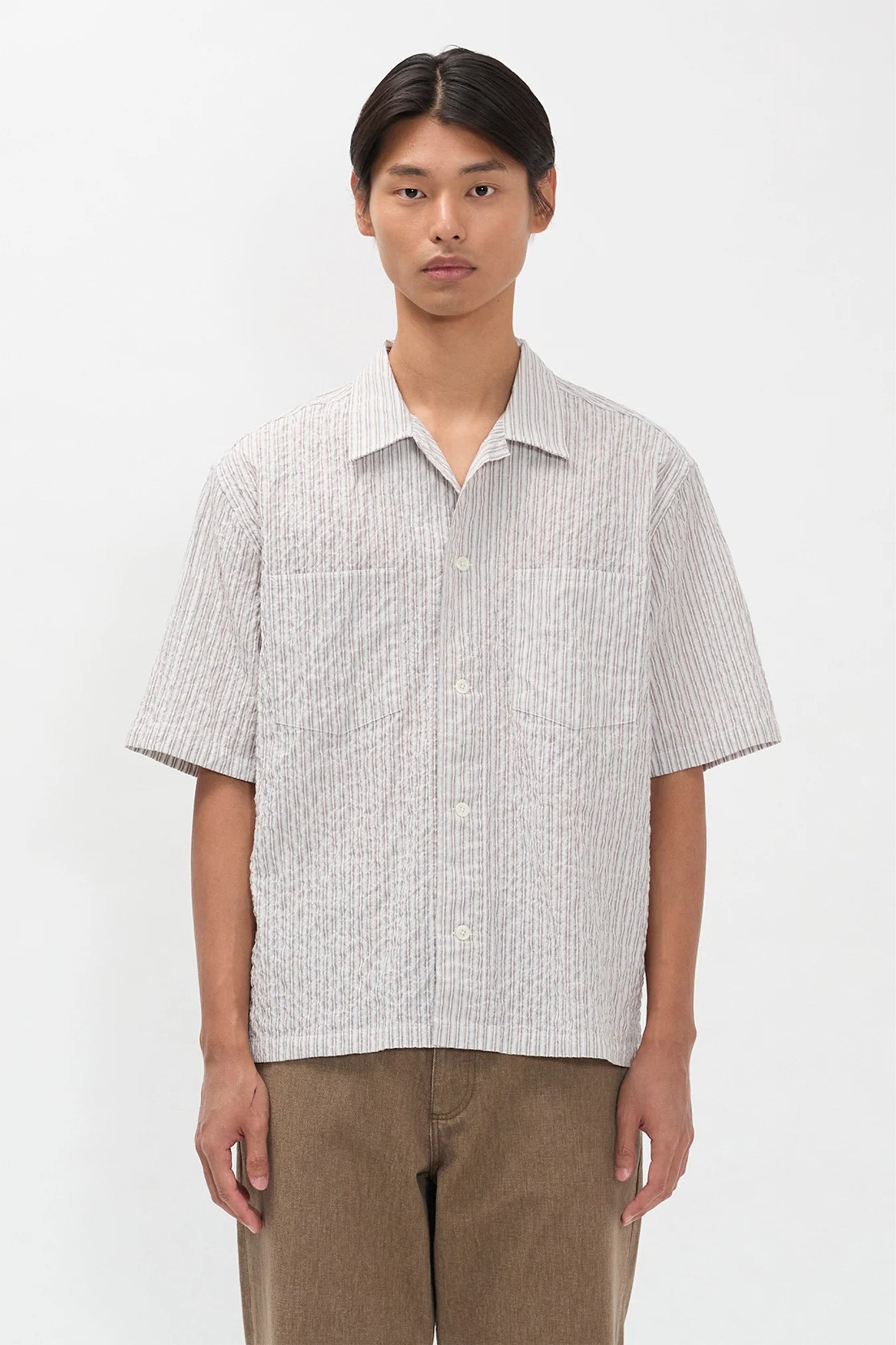 Mols Striped SS Camp Shirt Multi Color Stripe_1