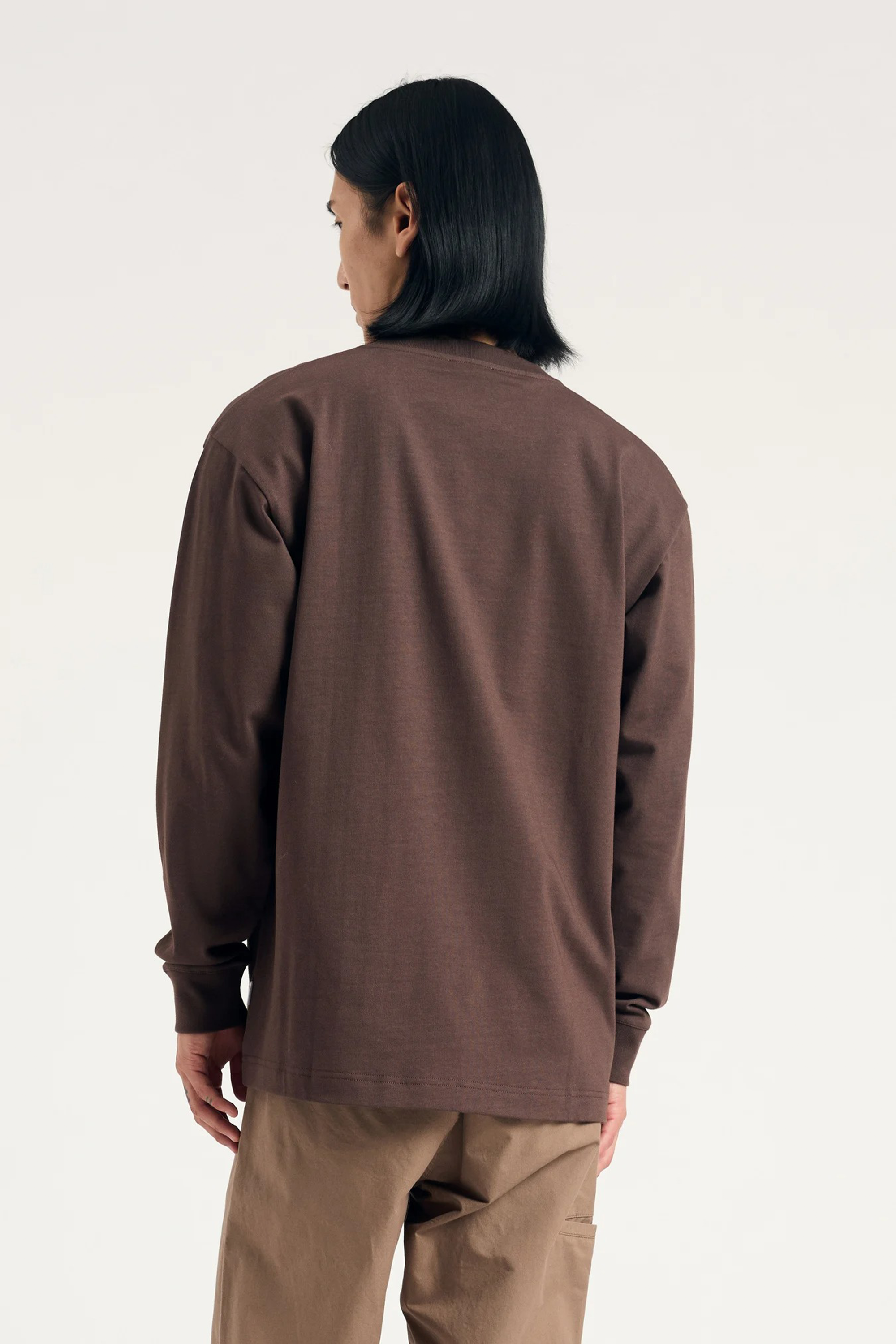 Norse Standard Heavy Loose LS T-Shirt Seal Brown