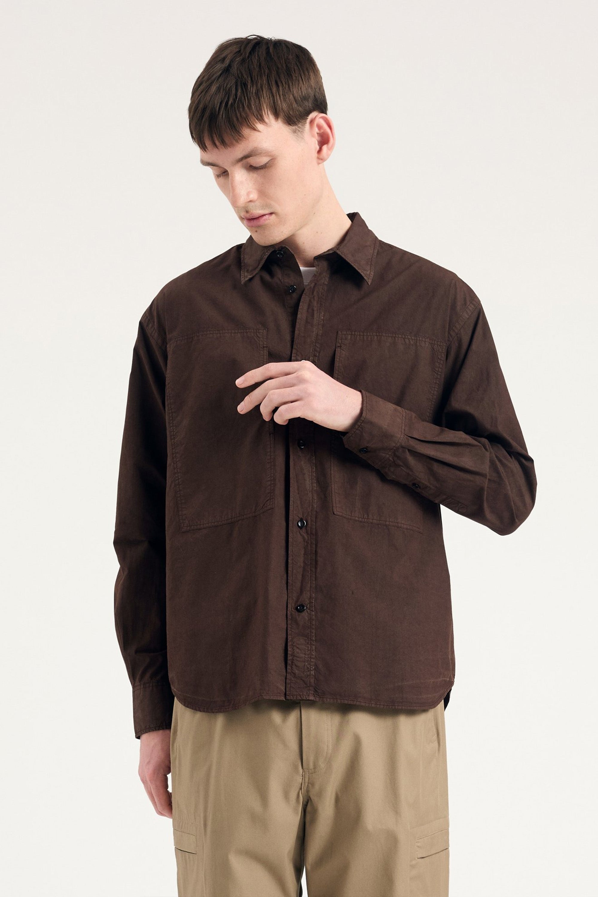 Ole Fatigue Cotton Tencel Shirt Espresso