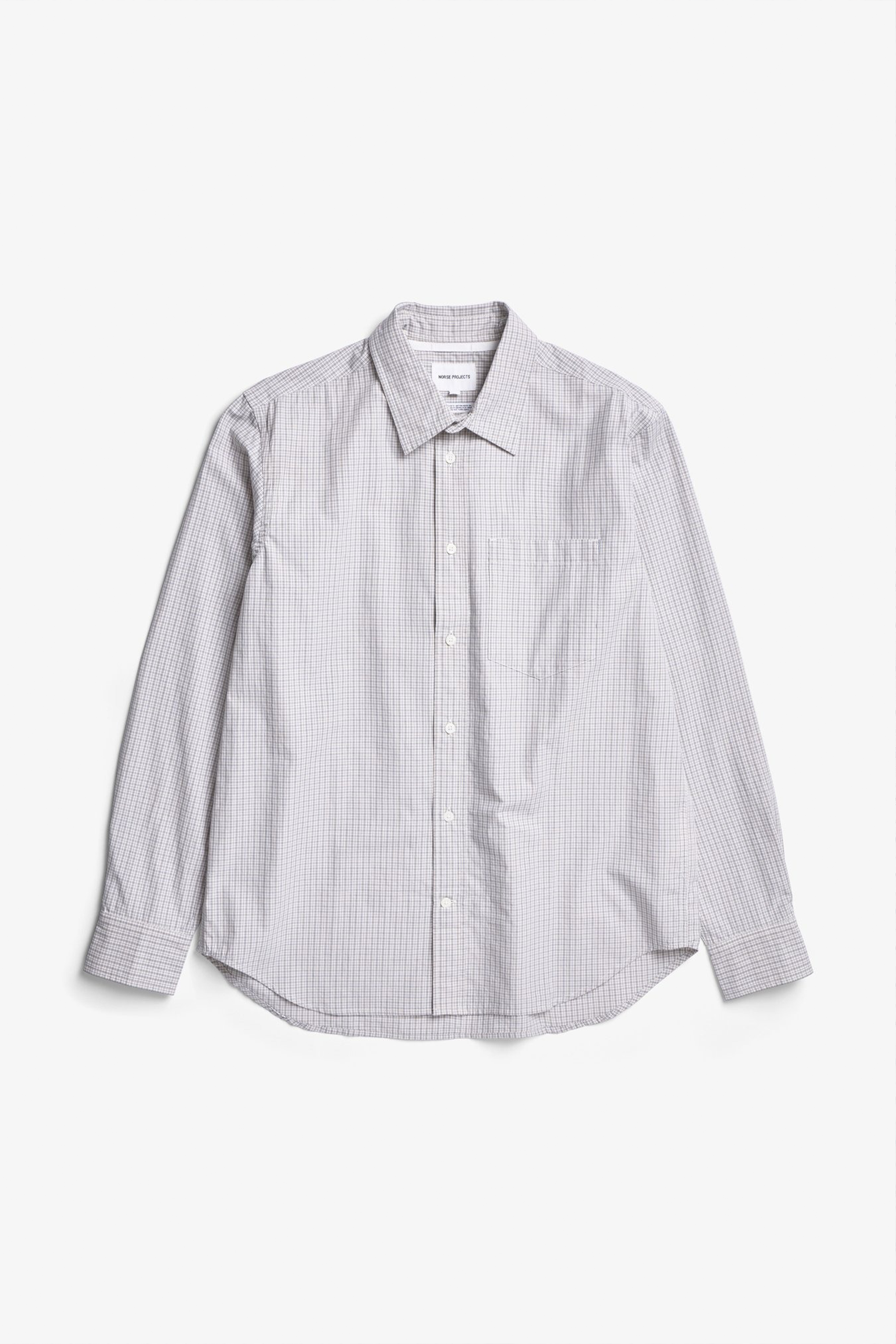 Ole Oversized Poplin Check Shirt Oatmeal_4