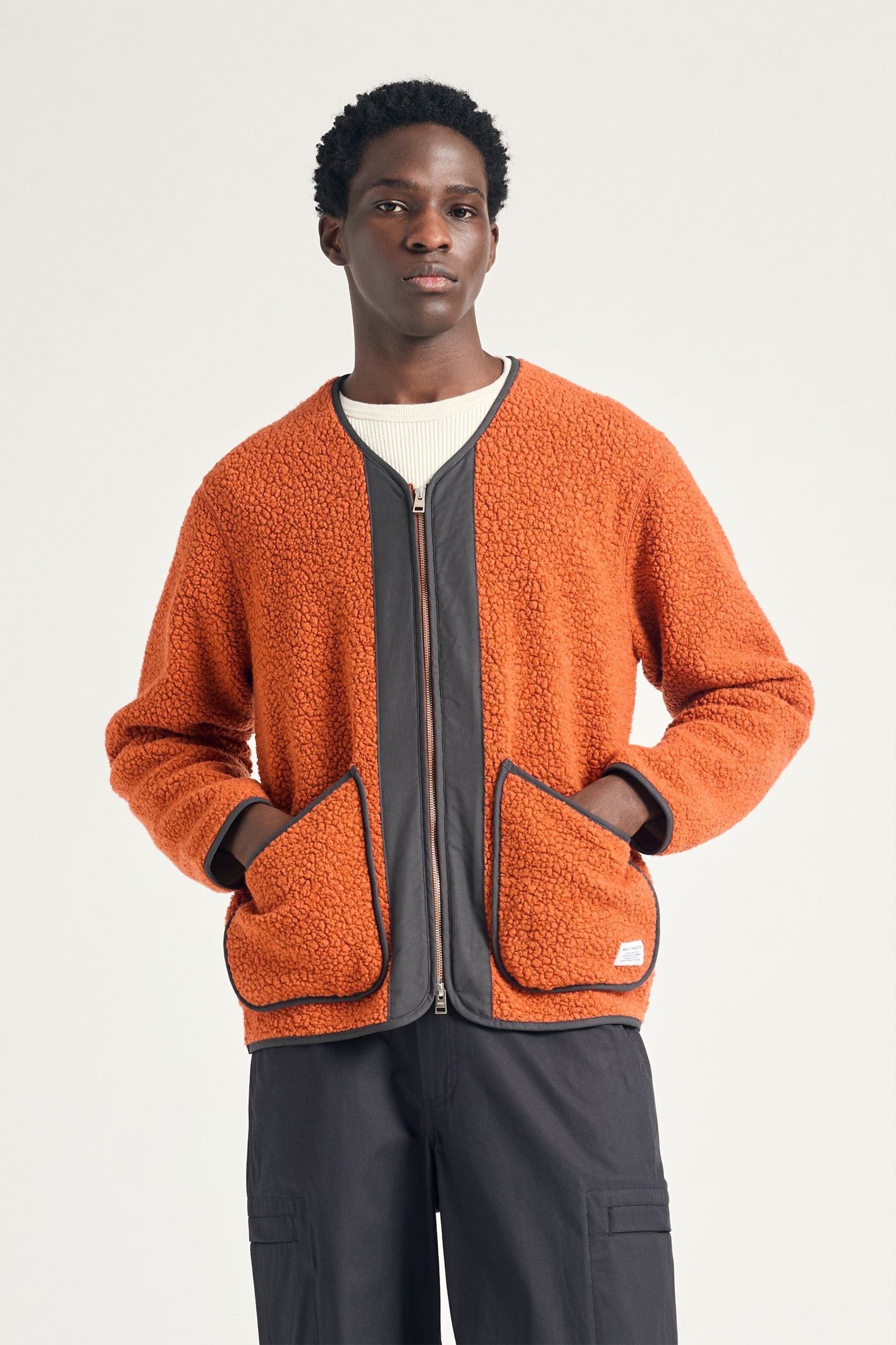 Otto Sherpa Wool Fleece Jacket Golden Orange