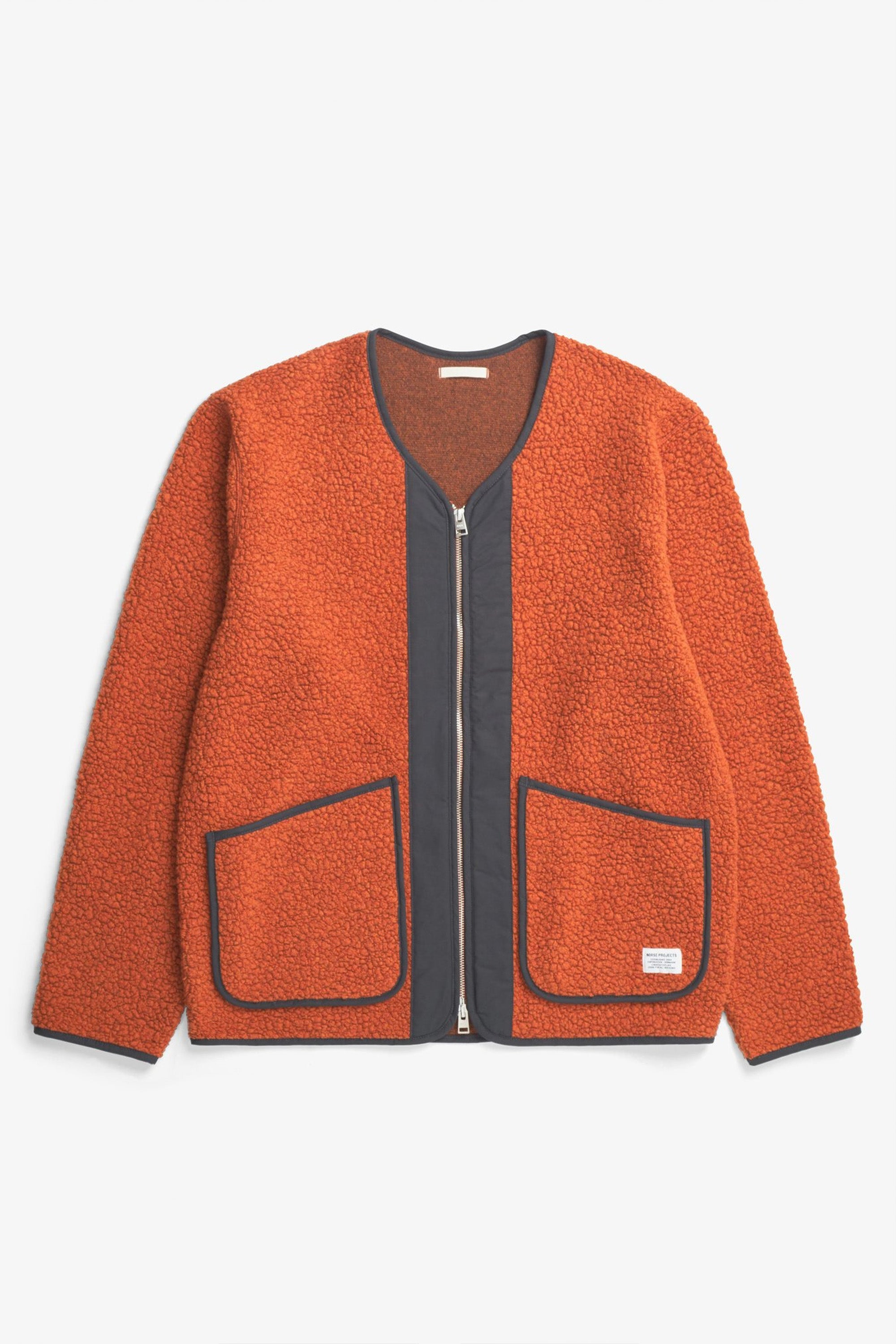 Otto Sherpa Wool Fleece Jacket Golden Orange_1