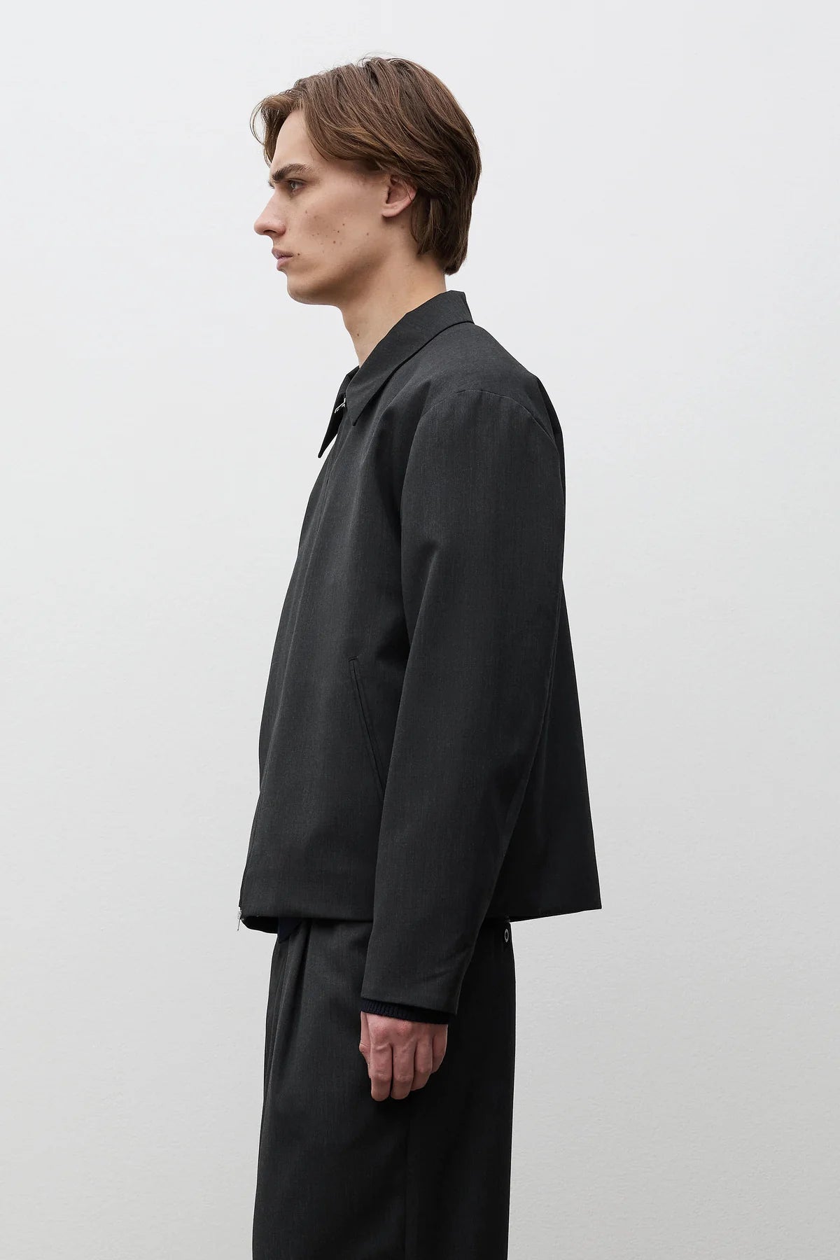 Raabjerg Easy Worsted Wool Jacket Charcoal Grey_2