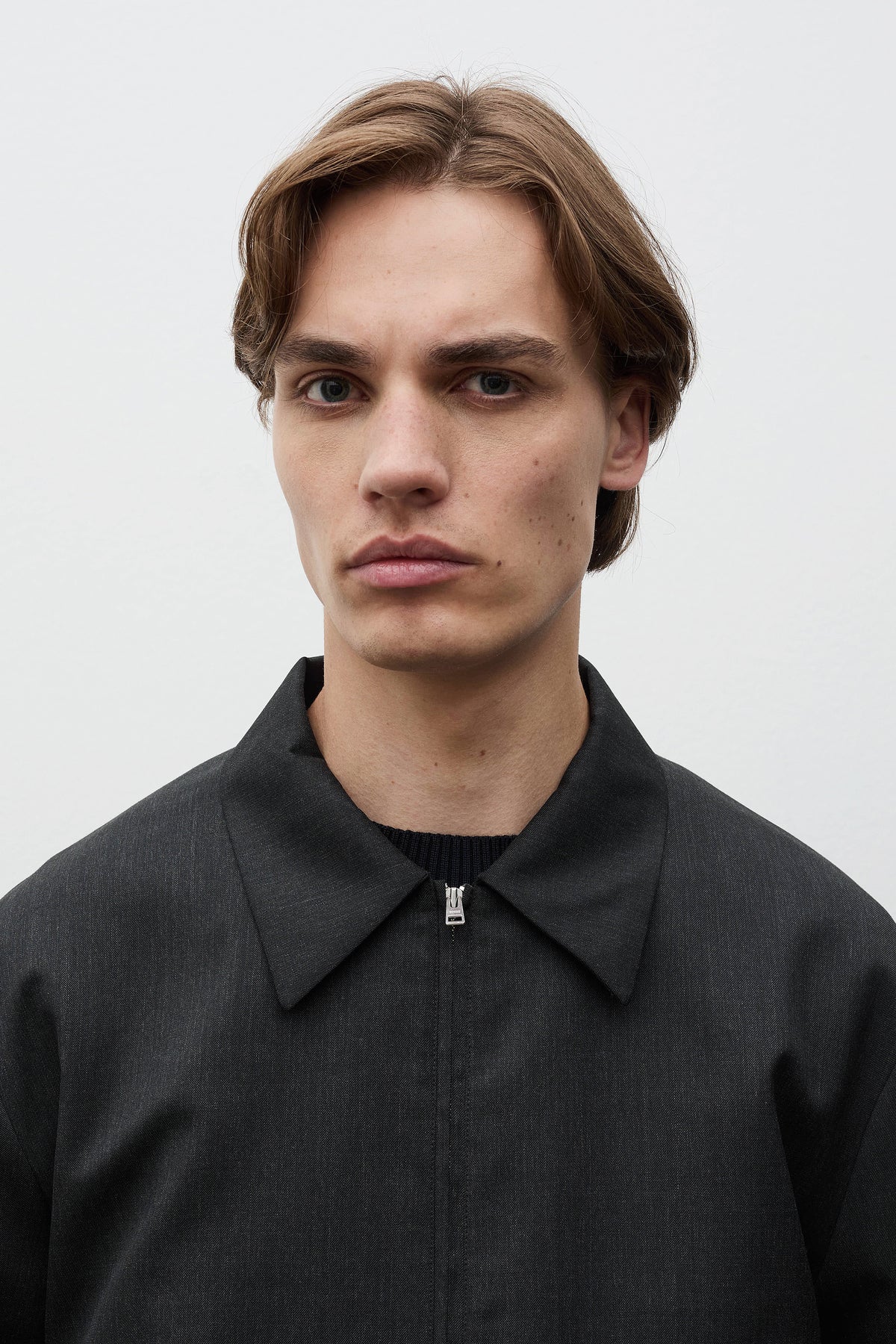 Raabjerg Easy Worsted Wool Jacket Charcoal Grey_4