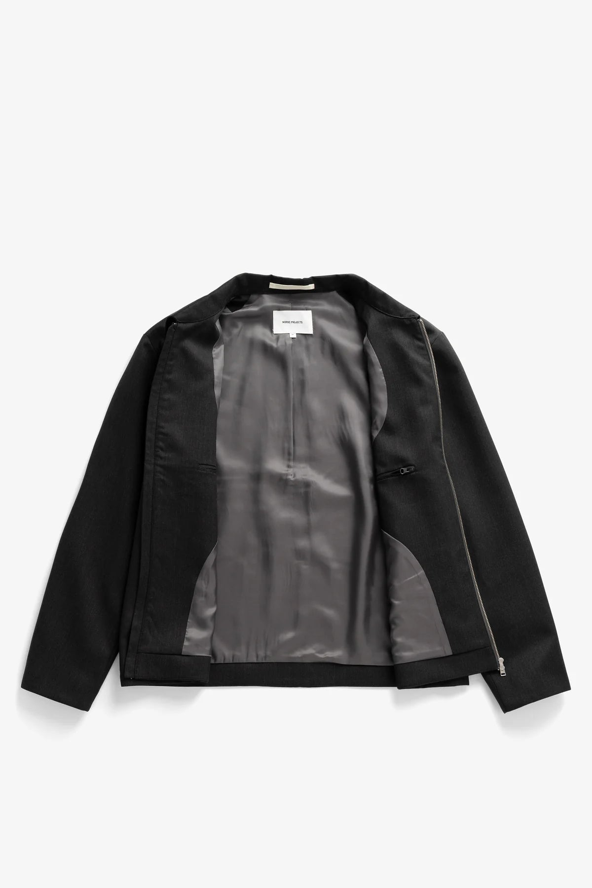Raabjerg Easy Worsted Wool Jacket Charcoal Grey_6
