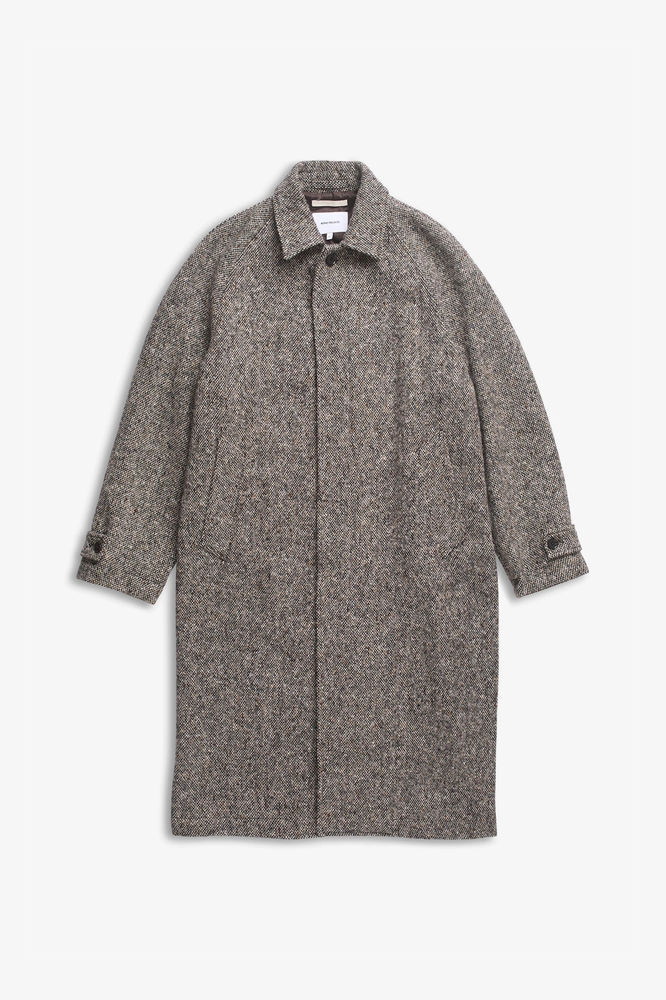 Reilstad Donegal Wool Balmacaan Raglan Coat Charcoal Melange