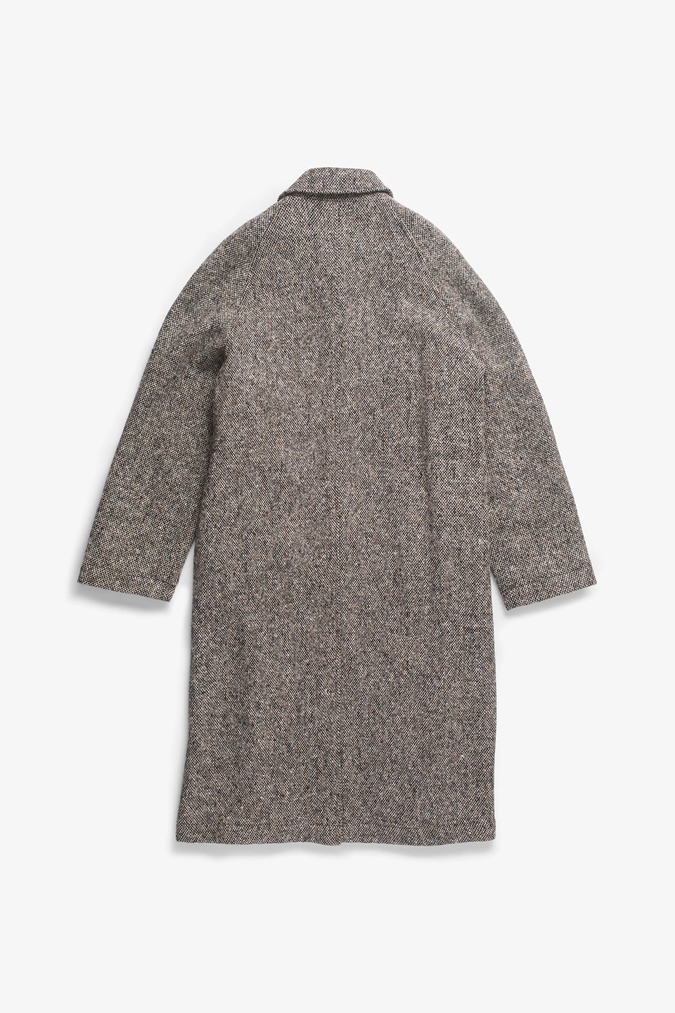 Reilstad Donegal Wool Balmacaan Raglan Coat Charcoal Melange_2
