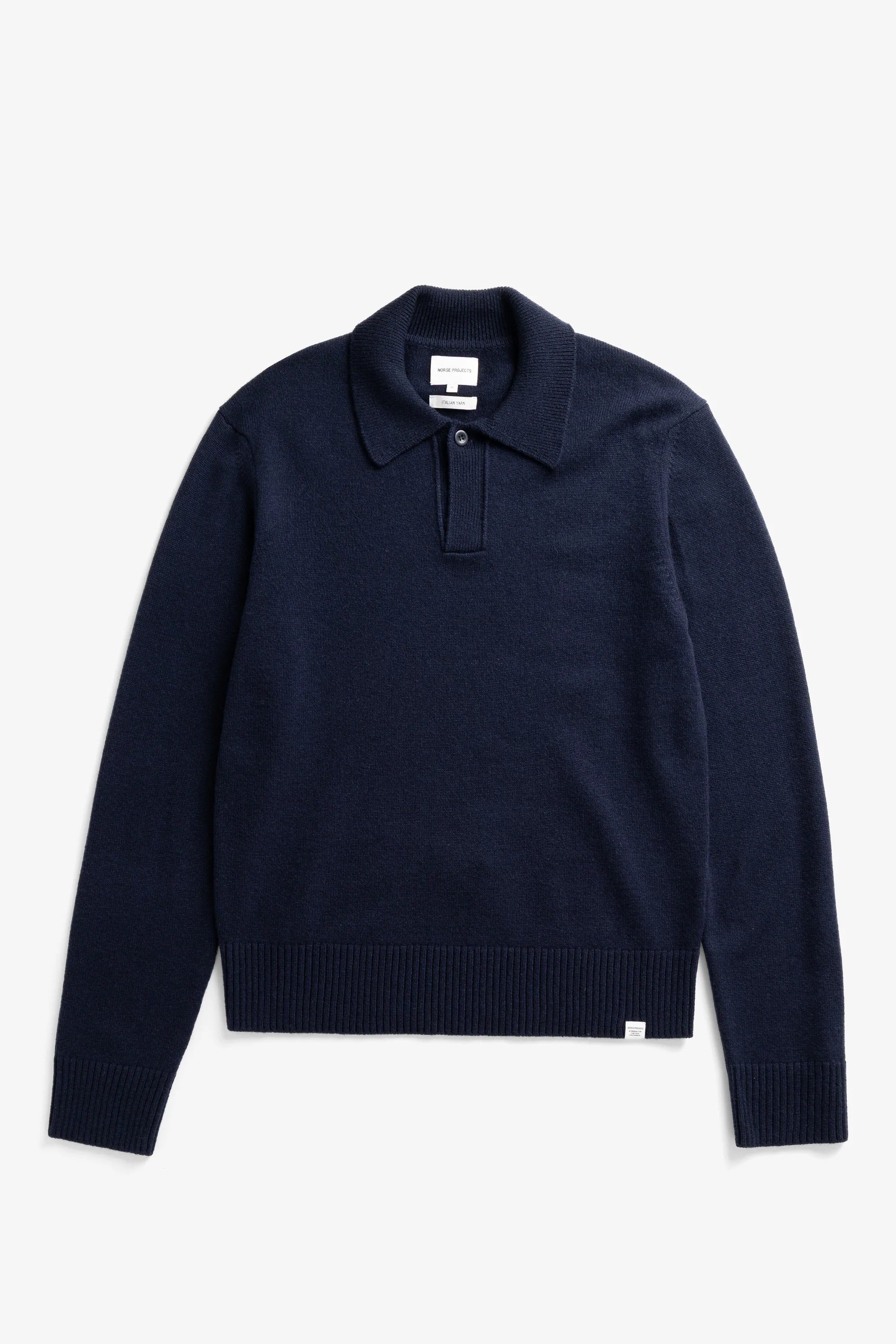 Ristinge Merino Lambswool Polo Dark Navy_5