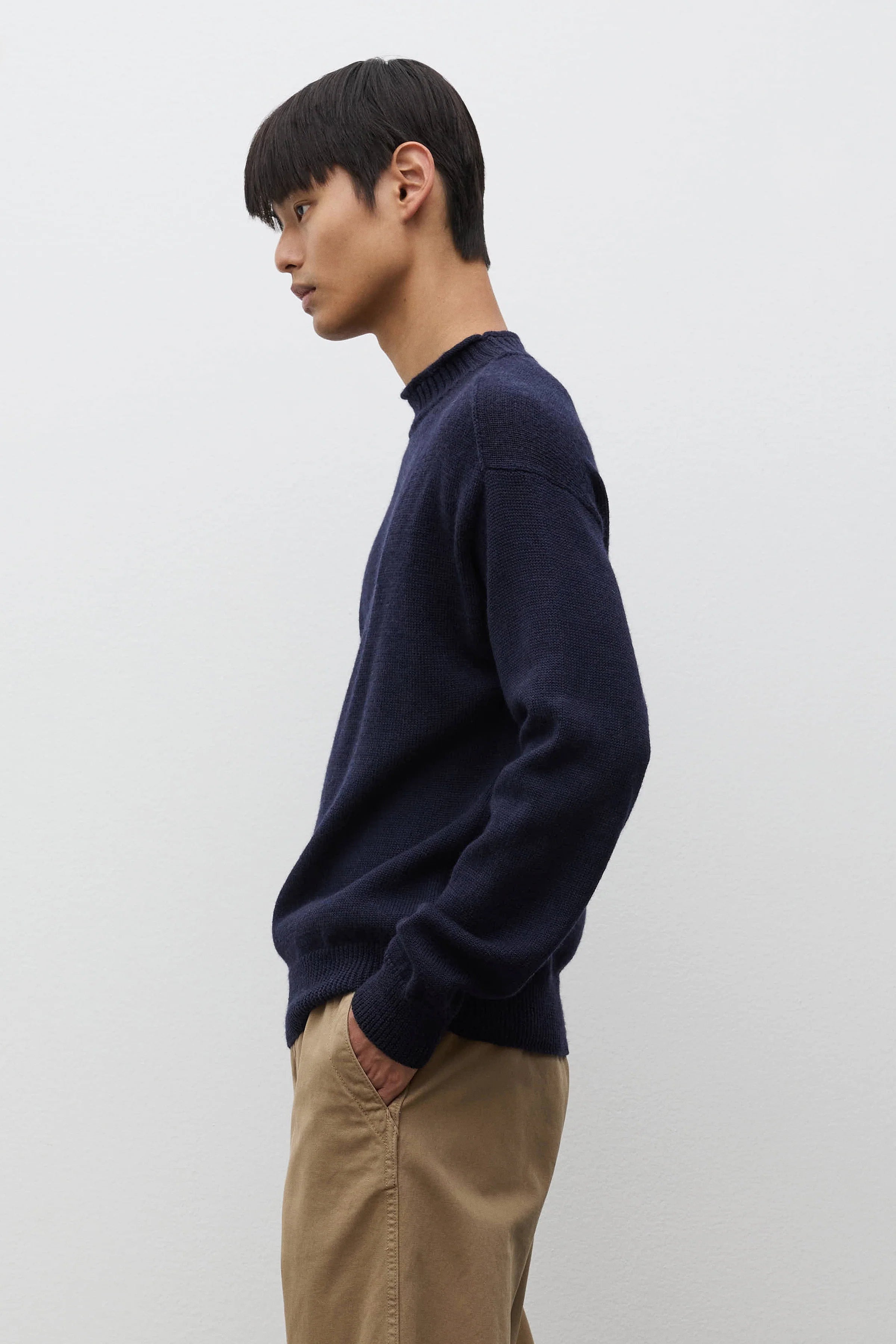Sagvatnet Wool Roll Neck Sweater Dark Navy_1