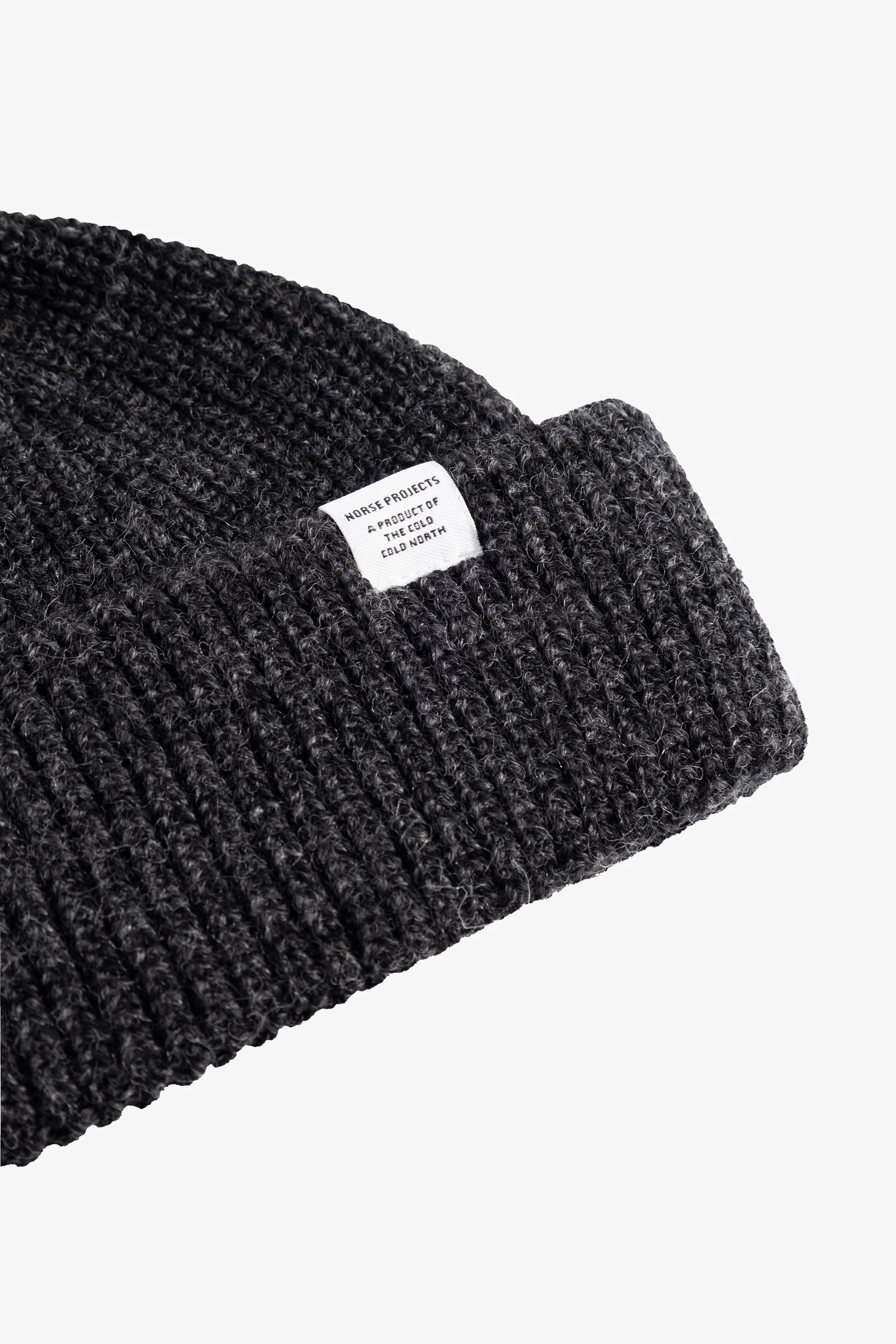 Shallow Cotton Wool Rib Beanie Dark Grey Melange_3