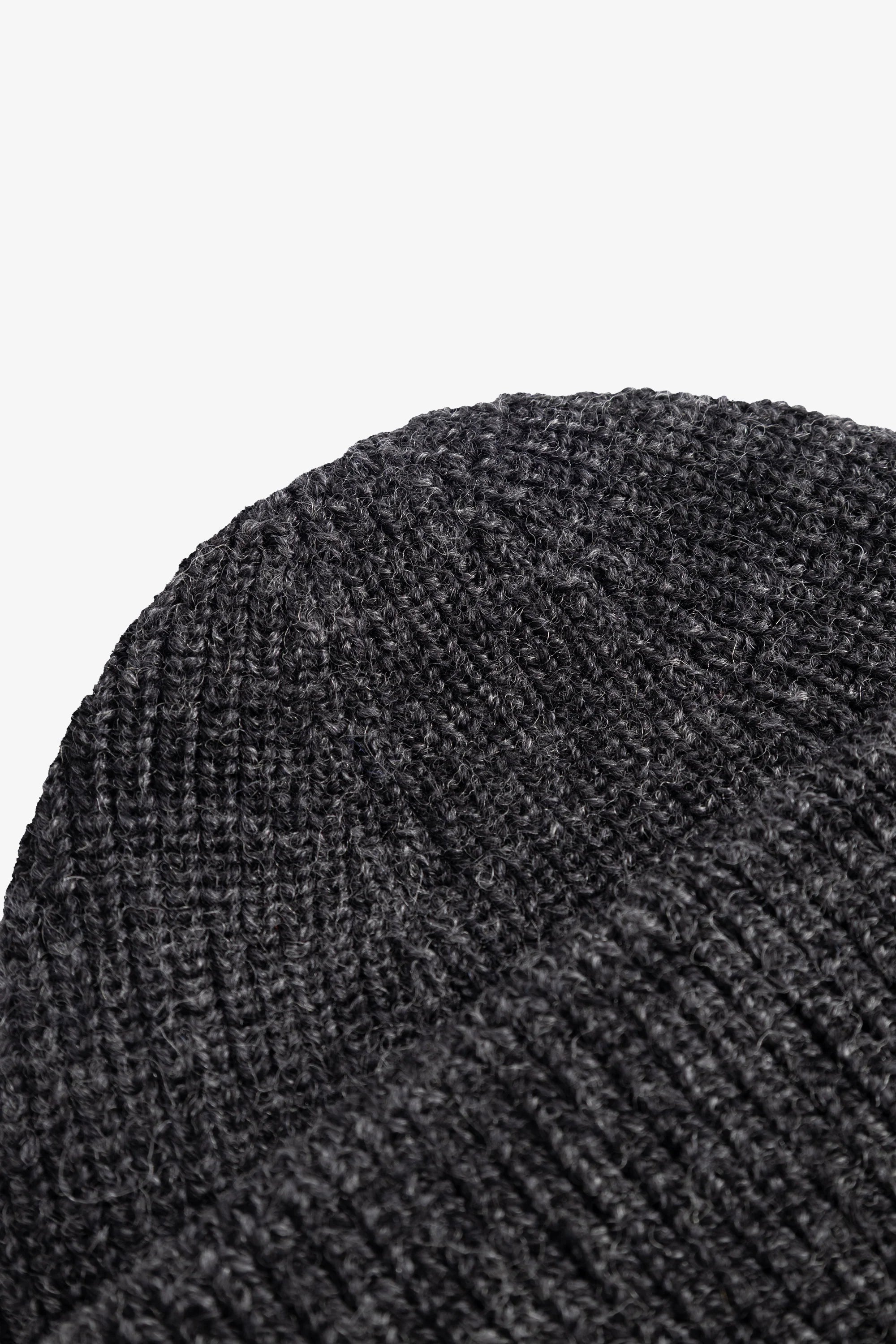 Shallow Cotton Wool Rib Beanie Dark Grey Melange_4
