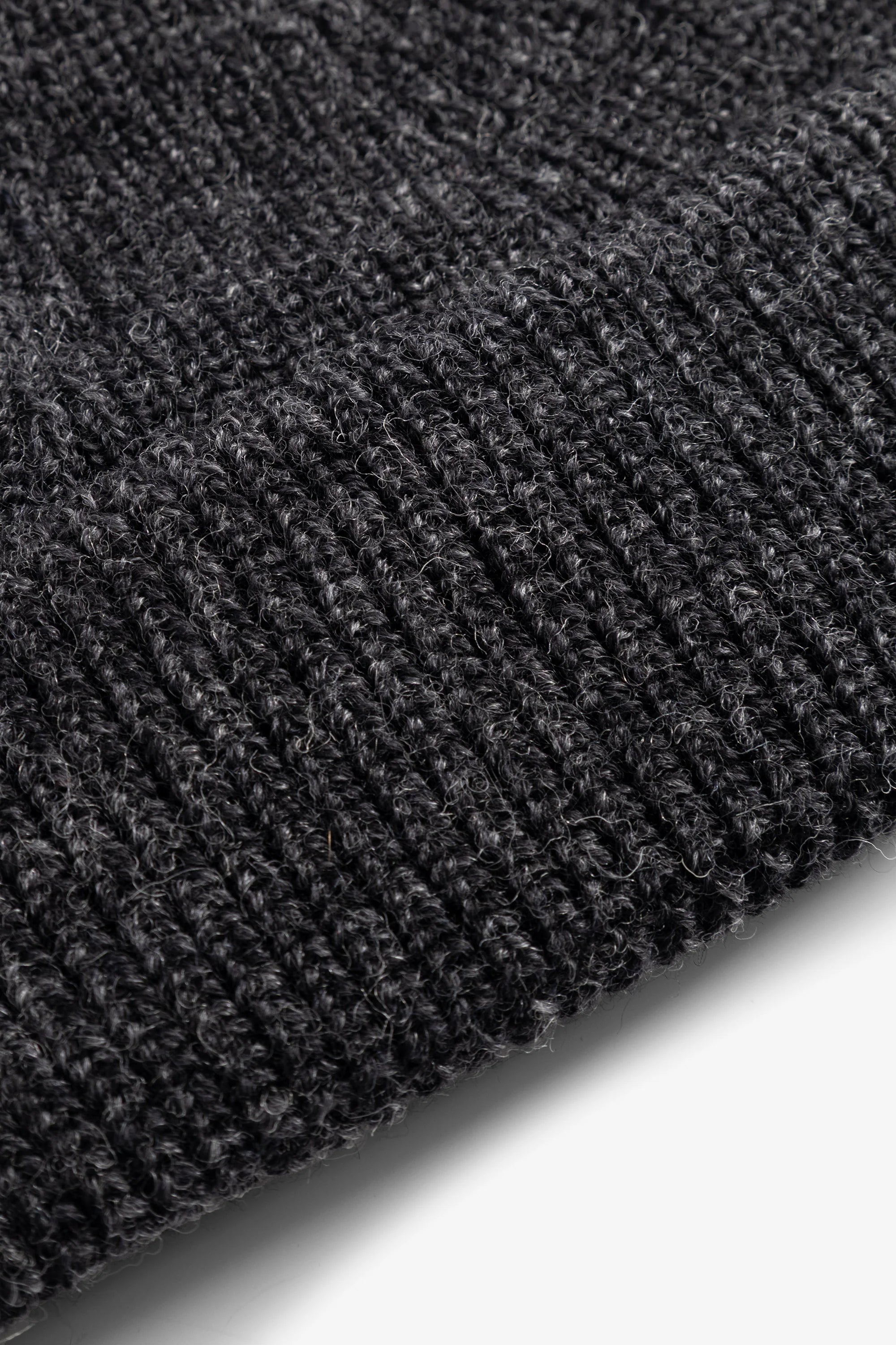 Shallow Cotton Wool Rib Beanie Dark Grey Melange_5