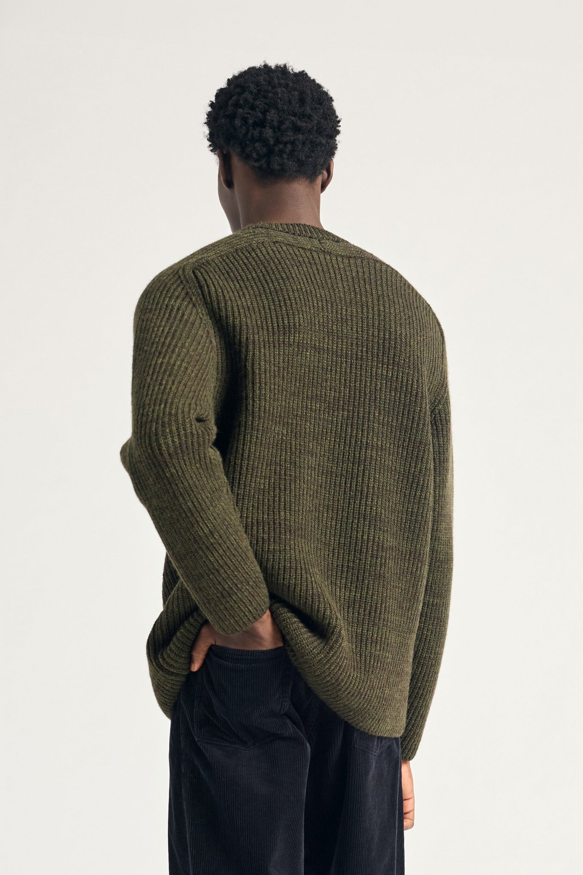 Sigurd Military Rib Crew Neck Olive Night
