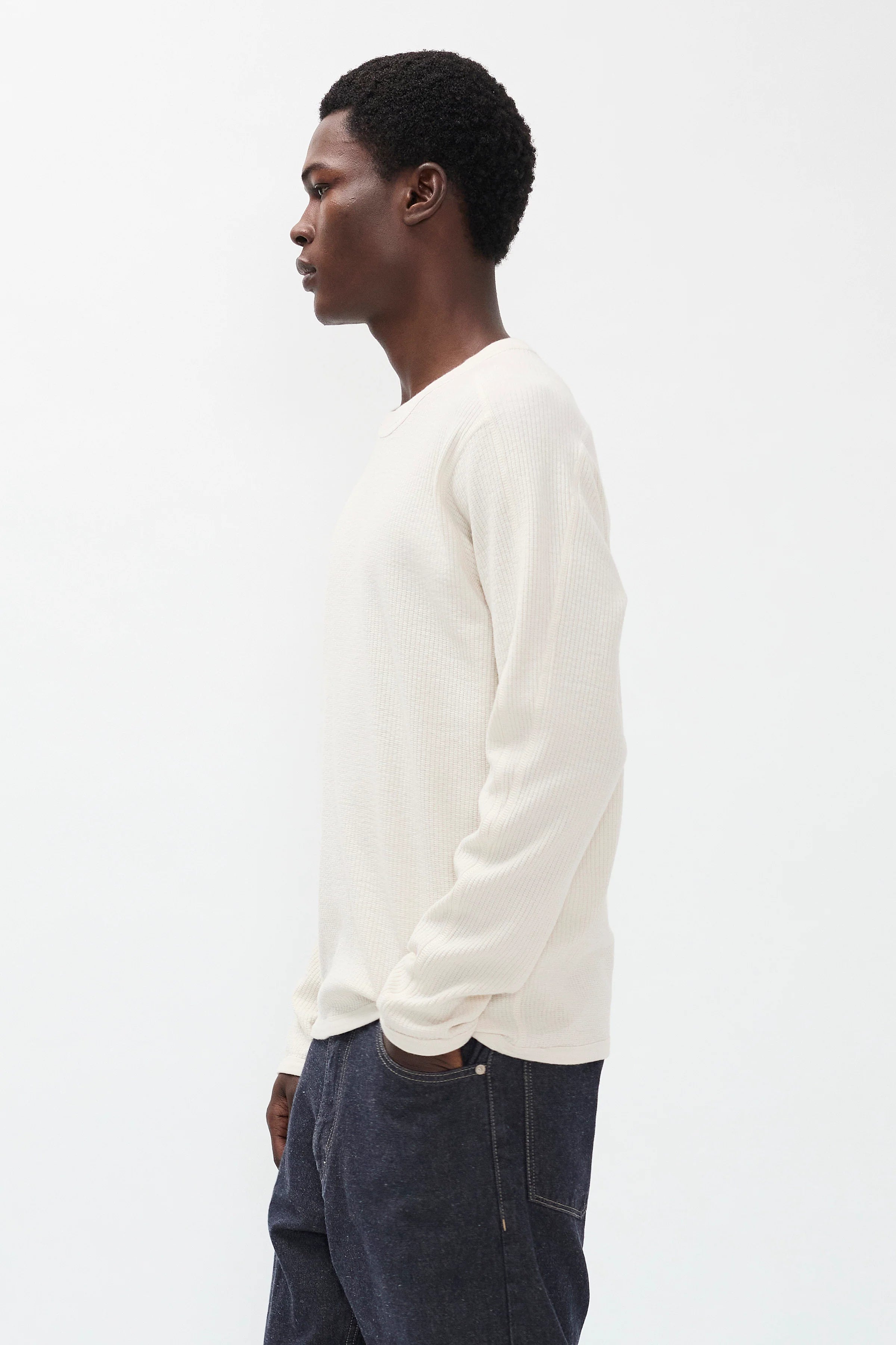 Stevns Cotton Hemp Military Rib LS T-Shirt Ecru_2