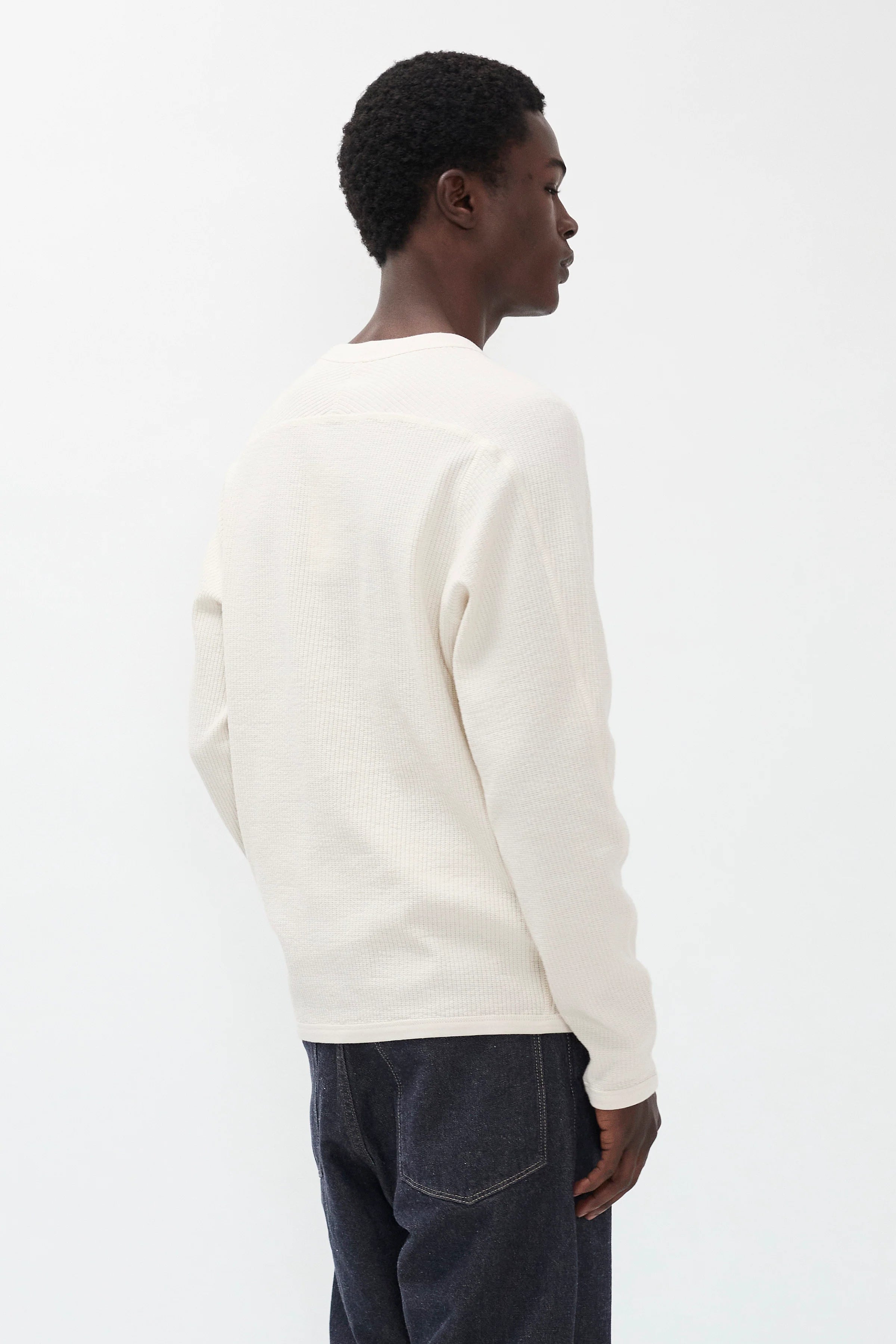 Stevns Cotton Hemp Military Rib LS T-Shirt Ecru_3