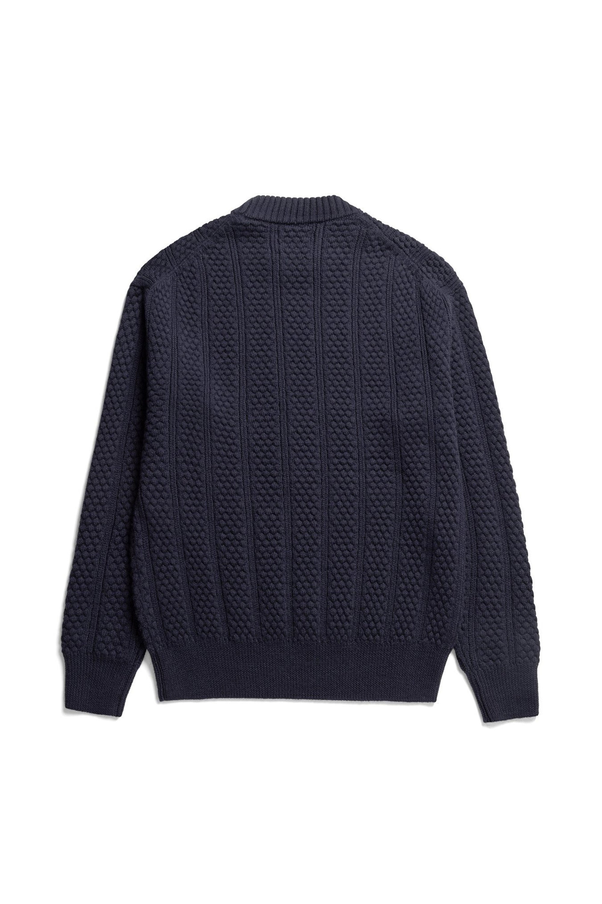 Storm Bubble Rib Knit Crewneck Dark Navy