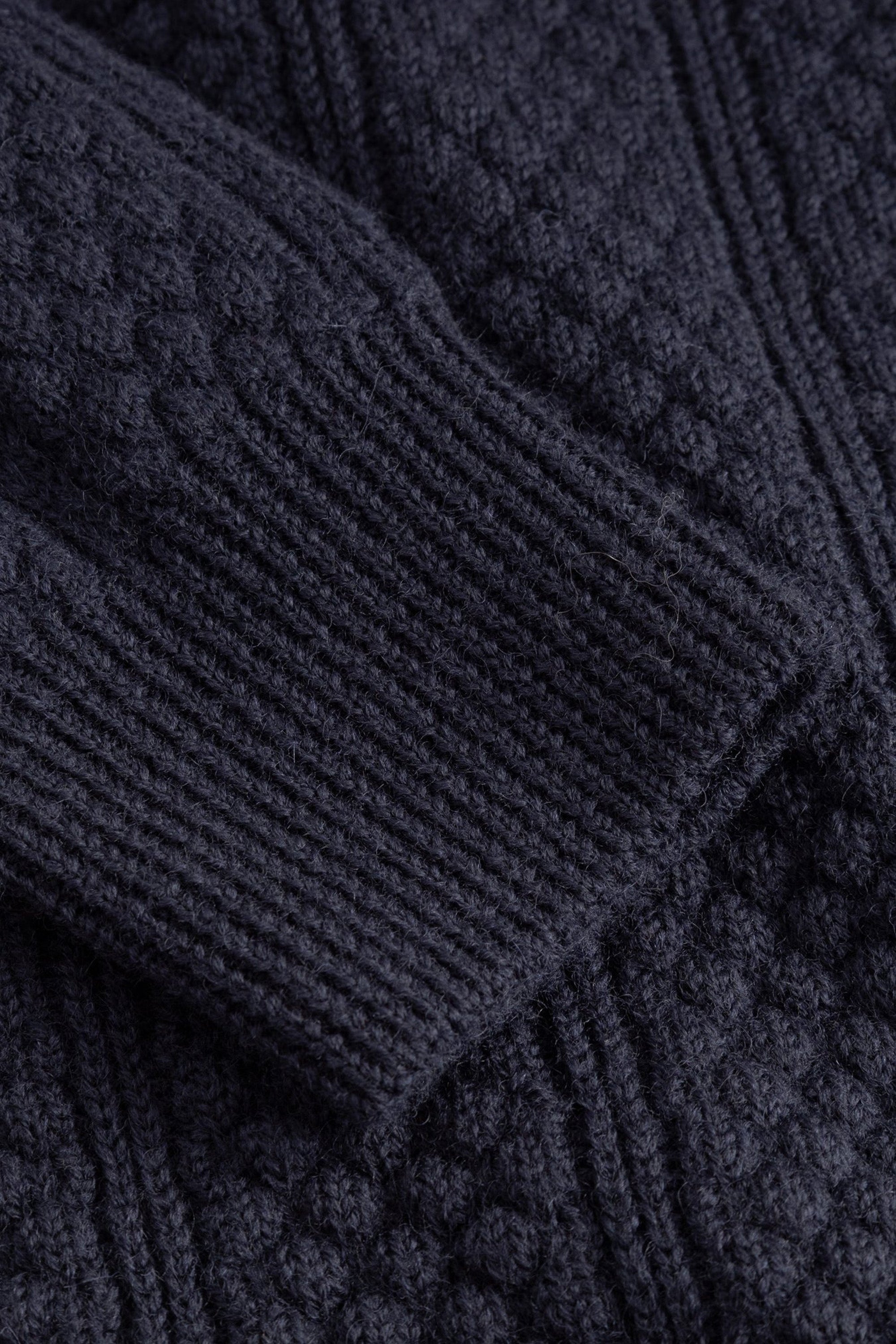 Storm Bubble Rib Knit Crewneck Dark Navy