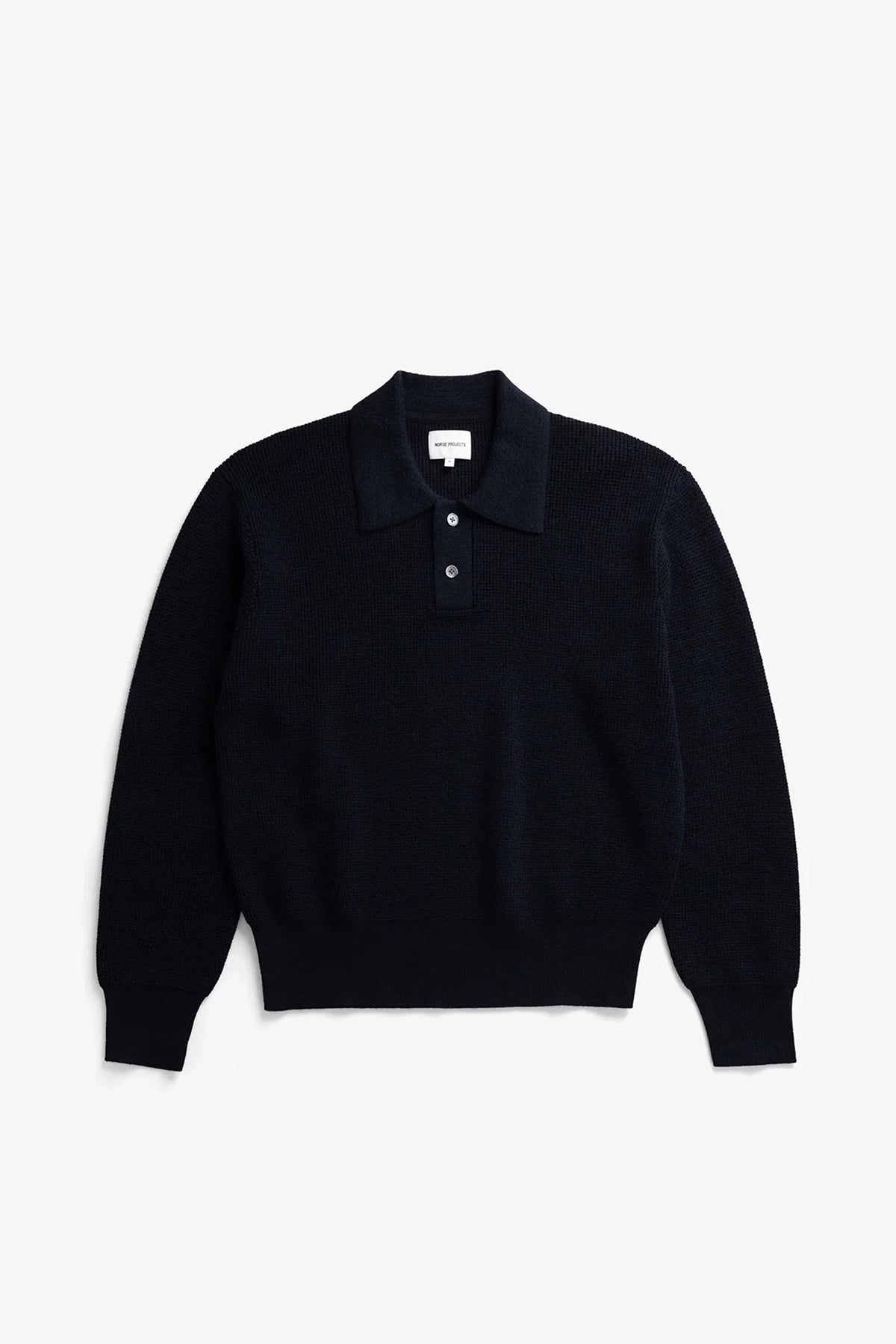 Swanfolk Tech Merino Waffle Polo Dark Navy
