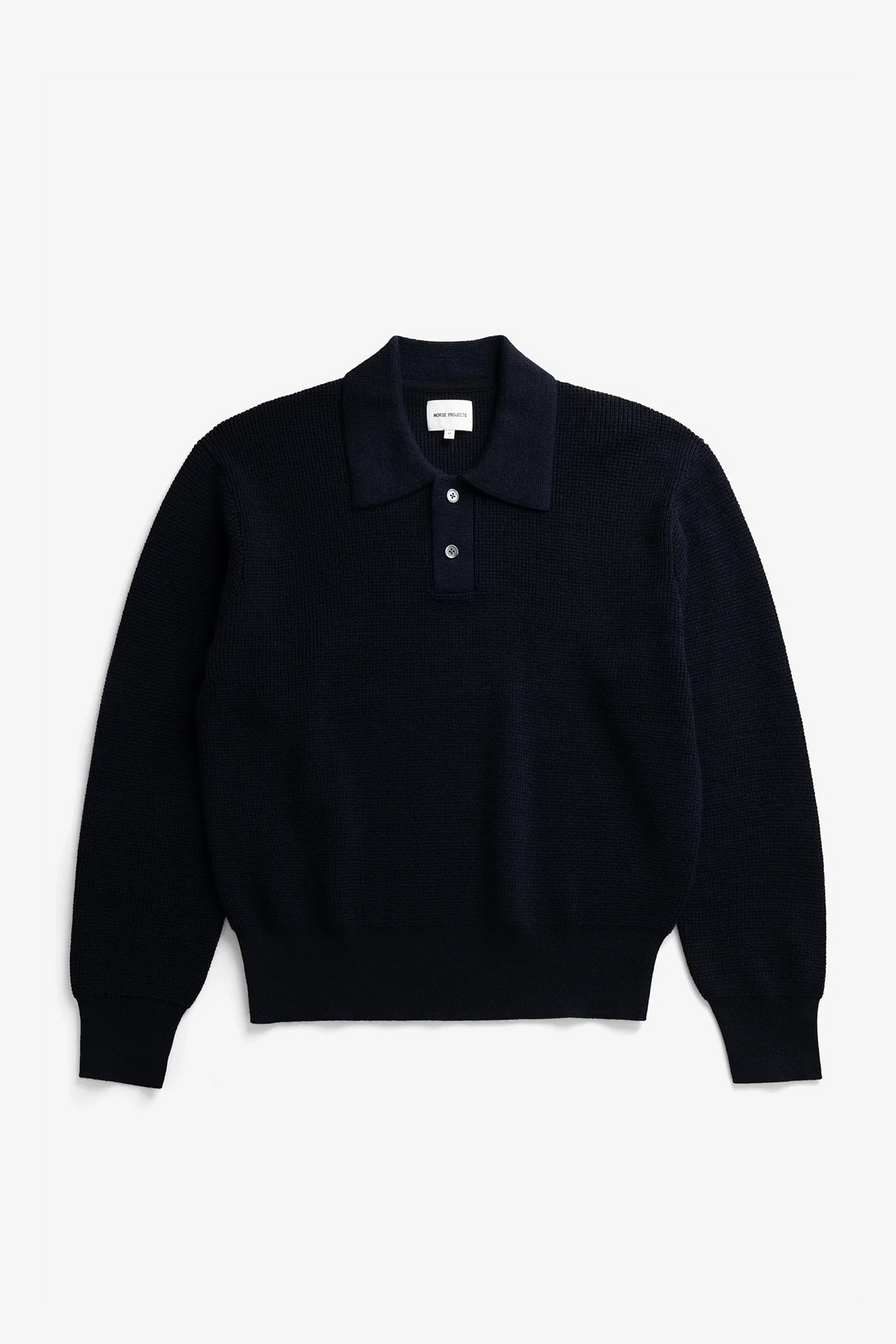 Swanfolk Tech Merino Waffle Polo Dark Navy_1