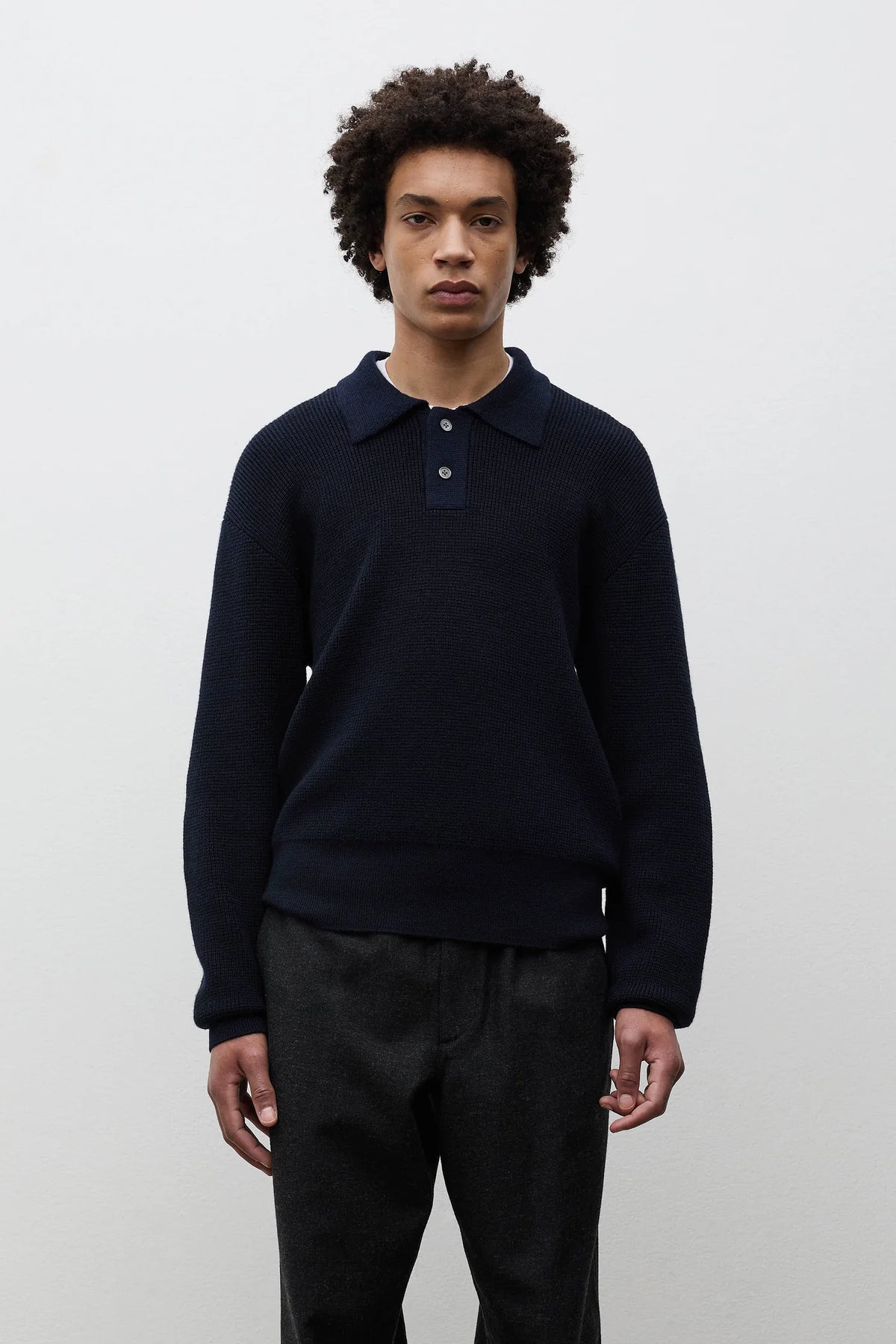 Swanfolk Tech Merino Waffle Polo Dark Navy_3