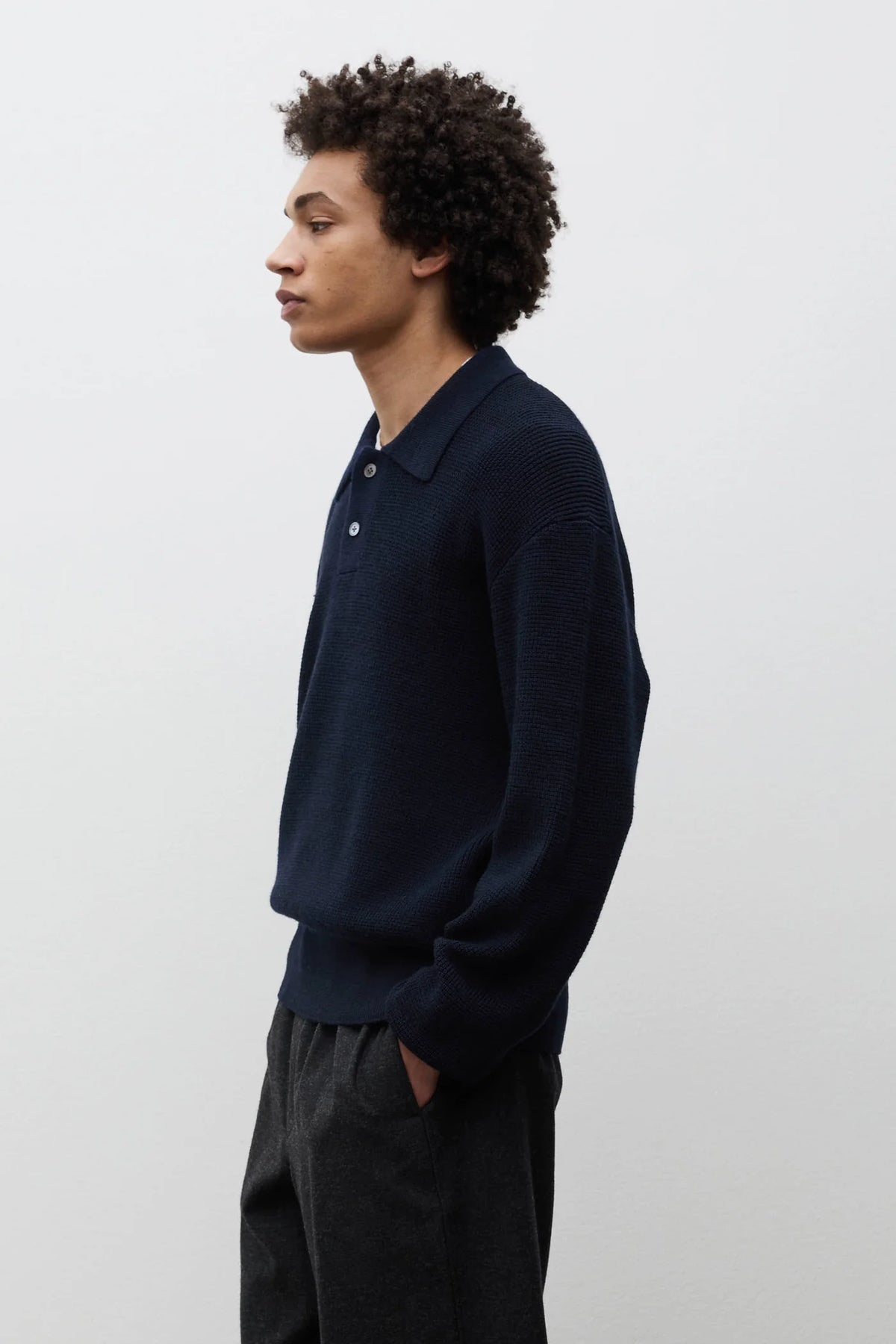 Swanfolk Tech Merino Waffle Polo Dark Navy_4