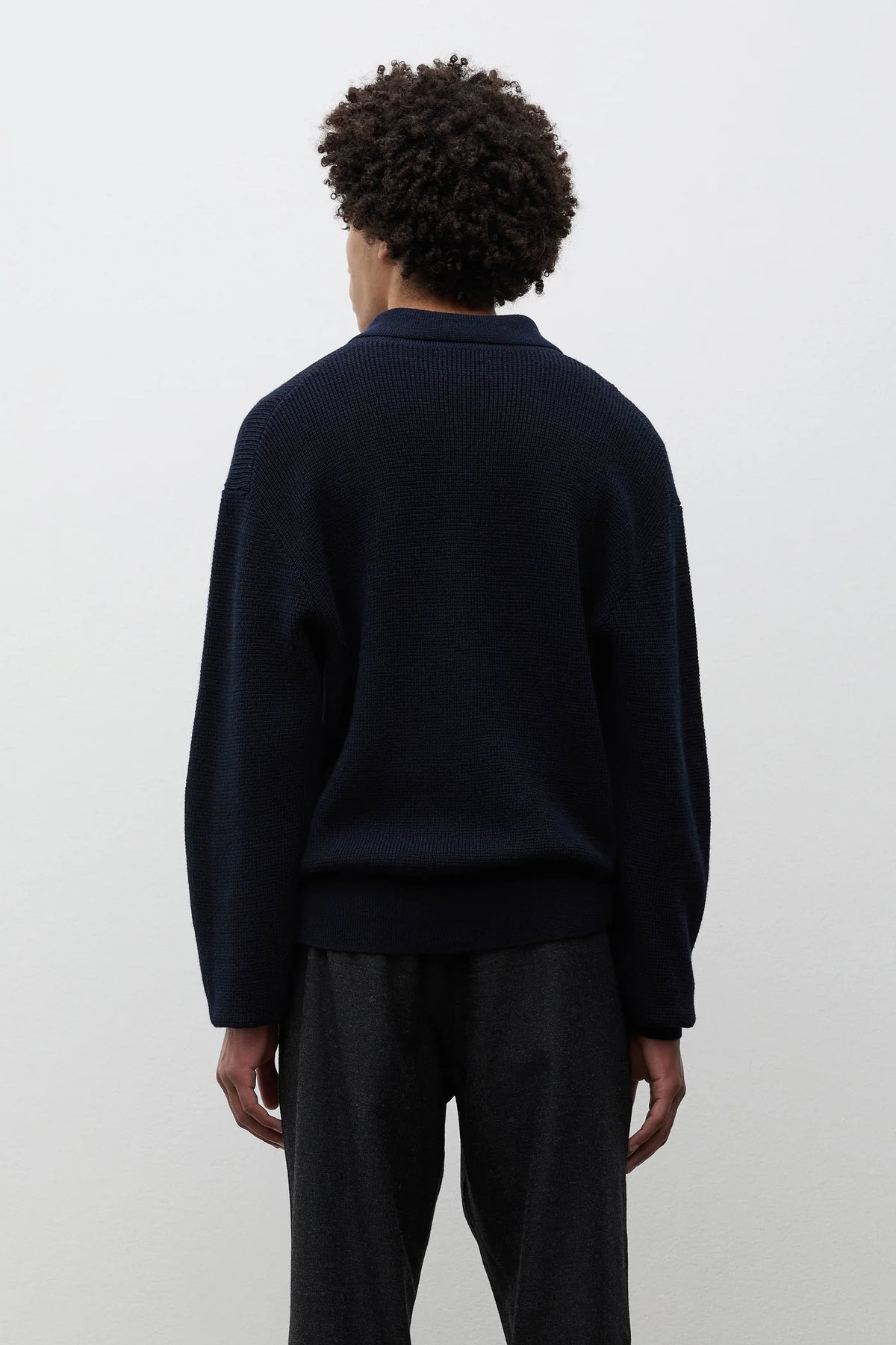 Swanfolk Tech Merino Waffle Polo Dark Navy_5