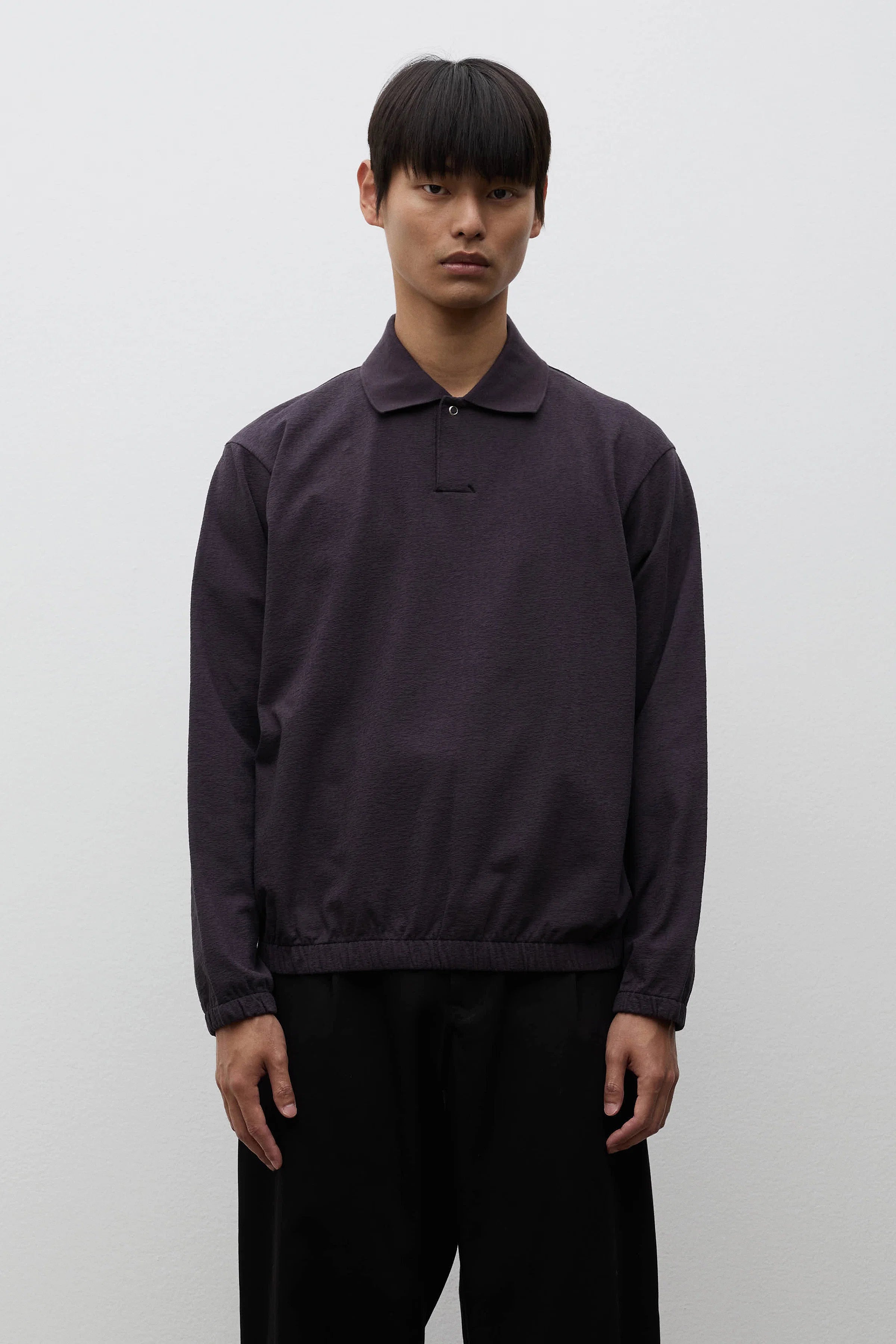 Sylane Relaxed Light Pile Jersey Polo Darkest Purple
