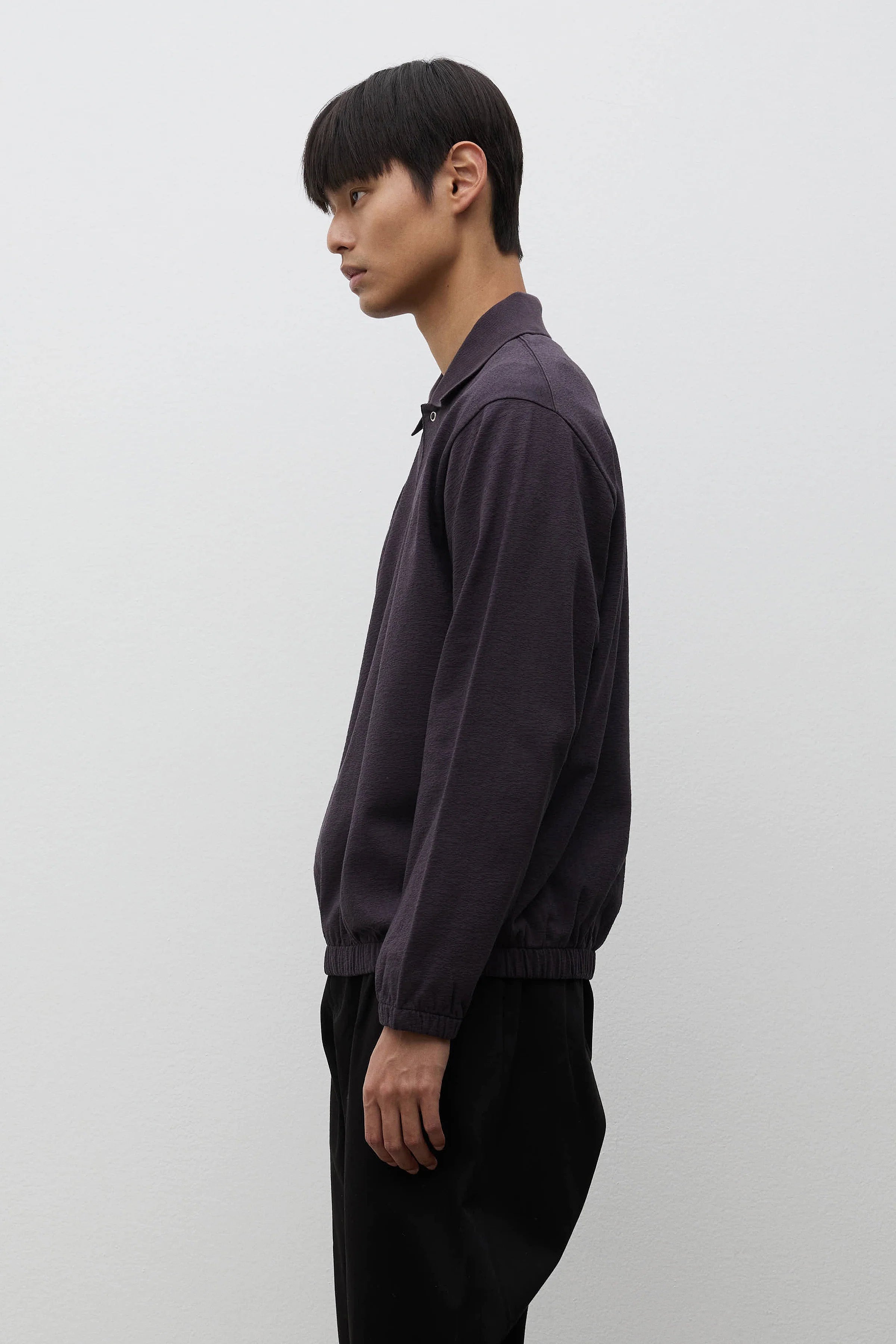 Sylane Relaxed Light Pile Jersey Polo Darkest Purple_2